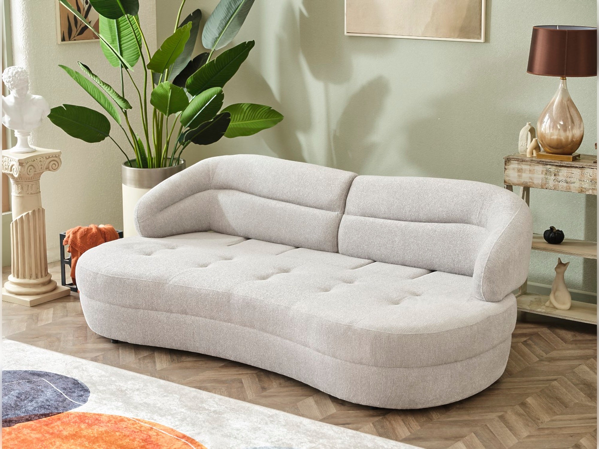 Gloria Convertible Sofa Cream