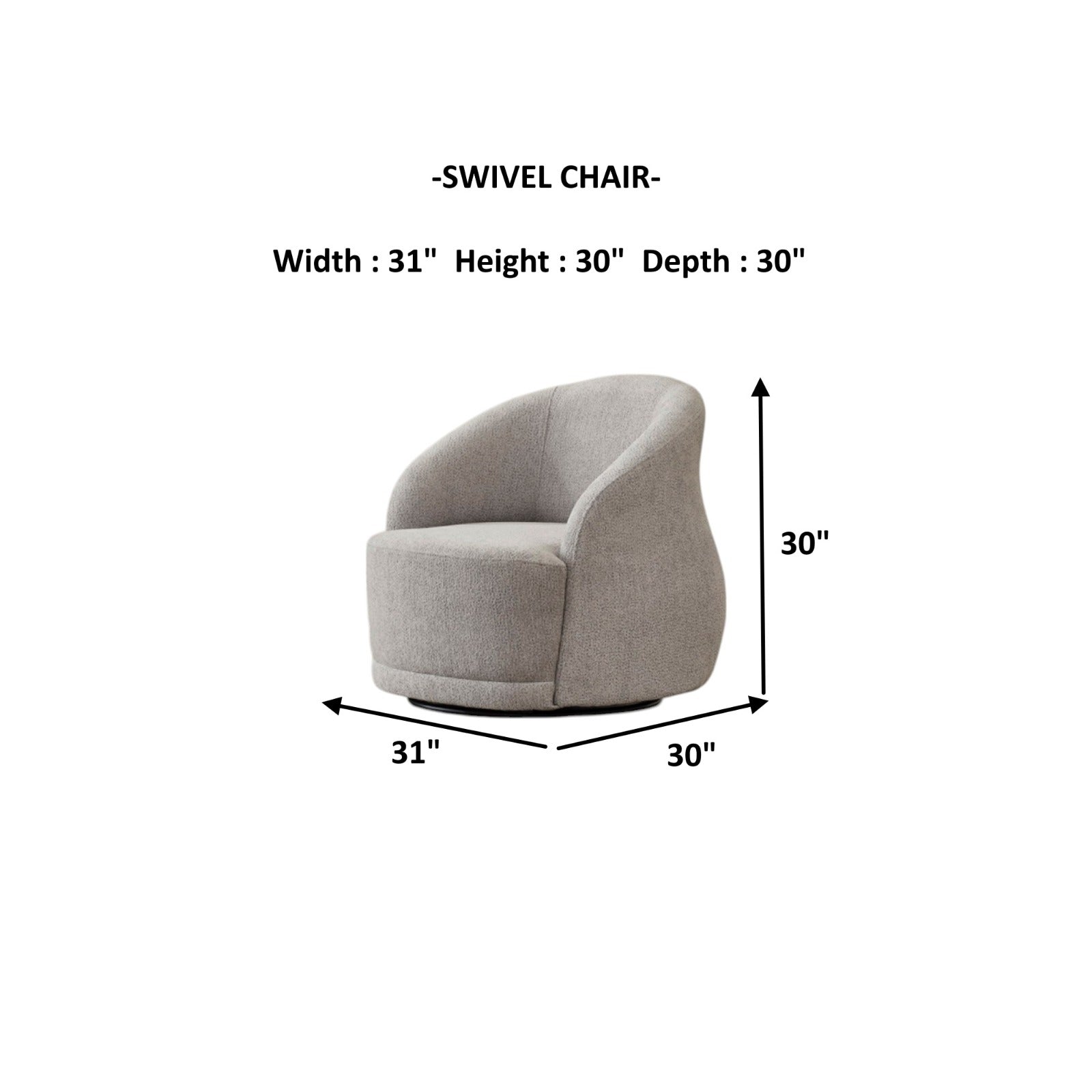 Gloria Swivel Chair Cream