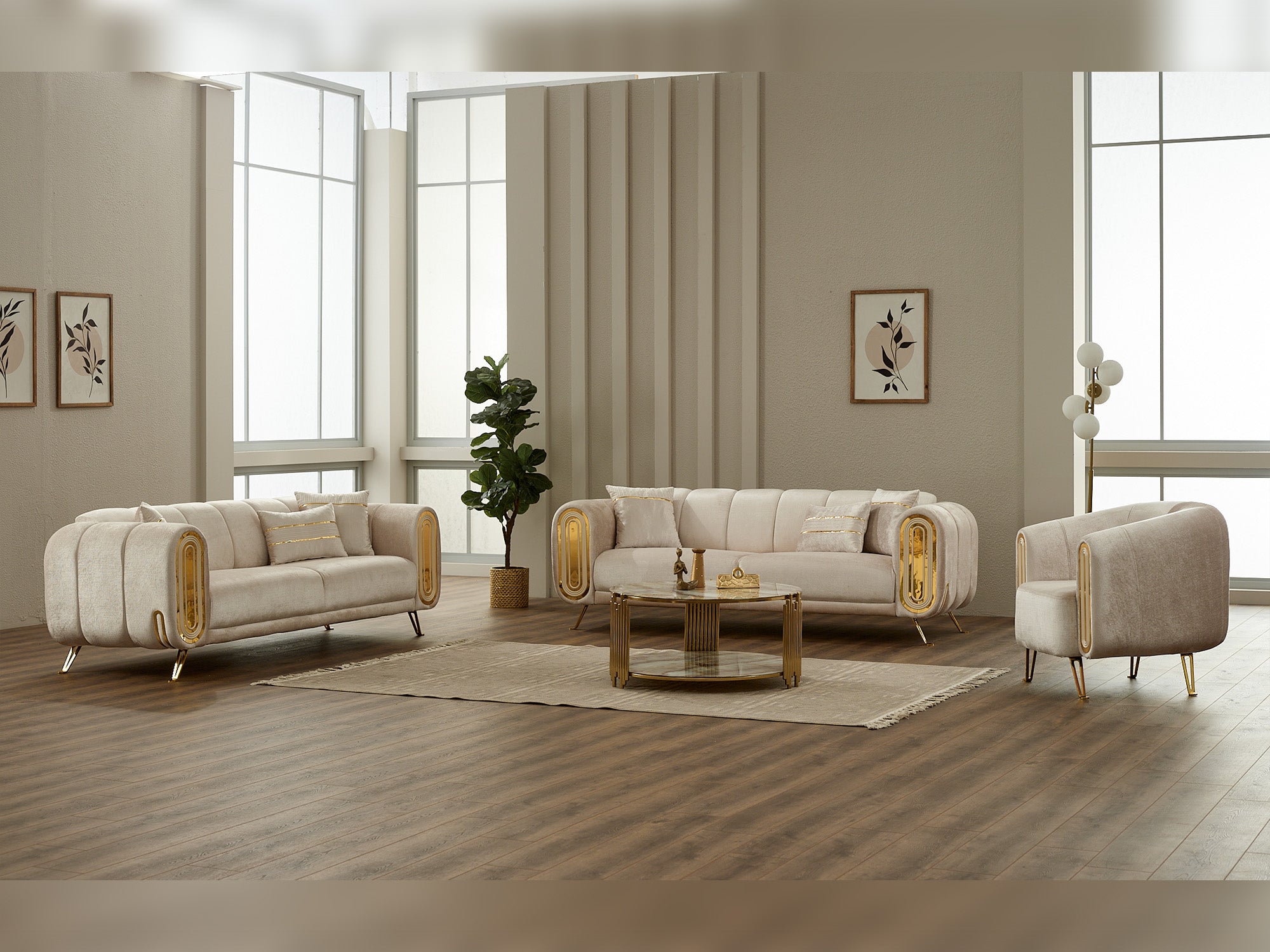 Gucci 3-pieces (Sofa & Loveseat & Chair) Livingroom Set