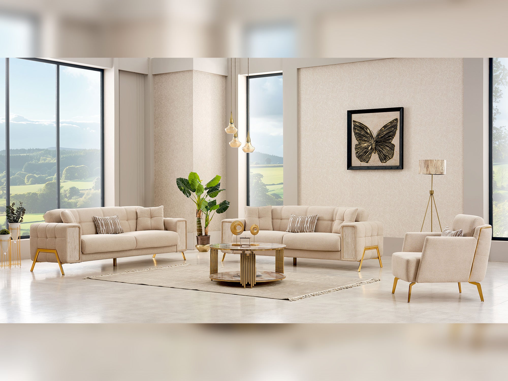 Guido 3-pieces (Sofa & Loveseat & Chair) Livingroom