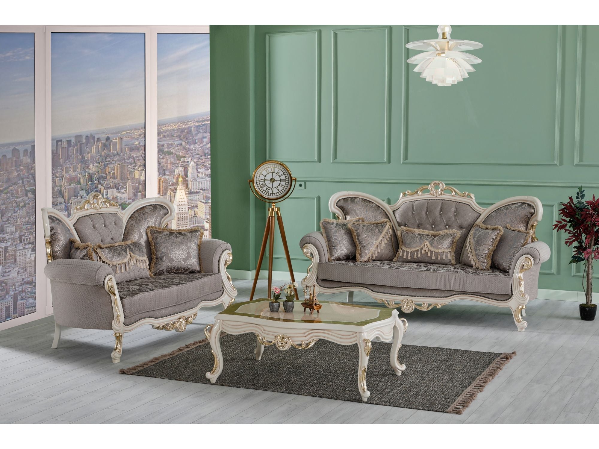 Kelebek Traditional Livingroom (2 Sofa & 2 Chair) Vizon