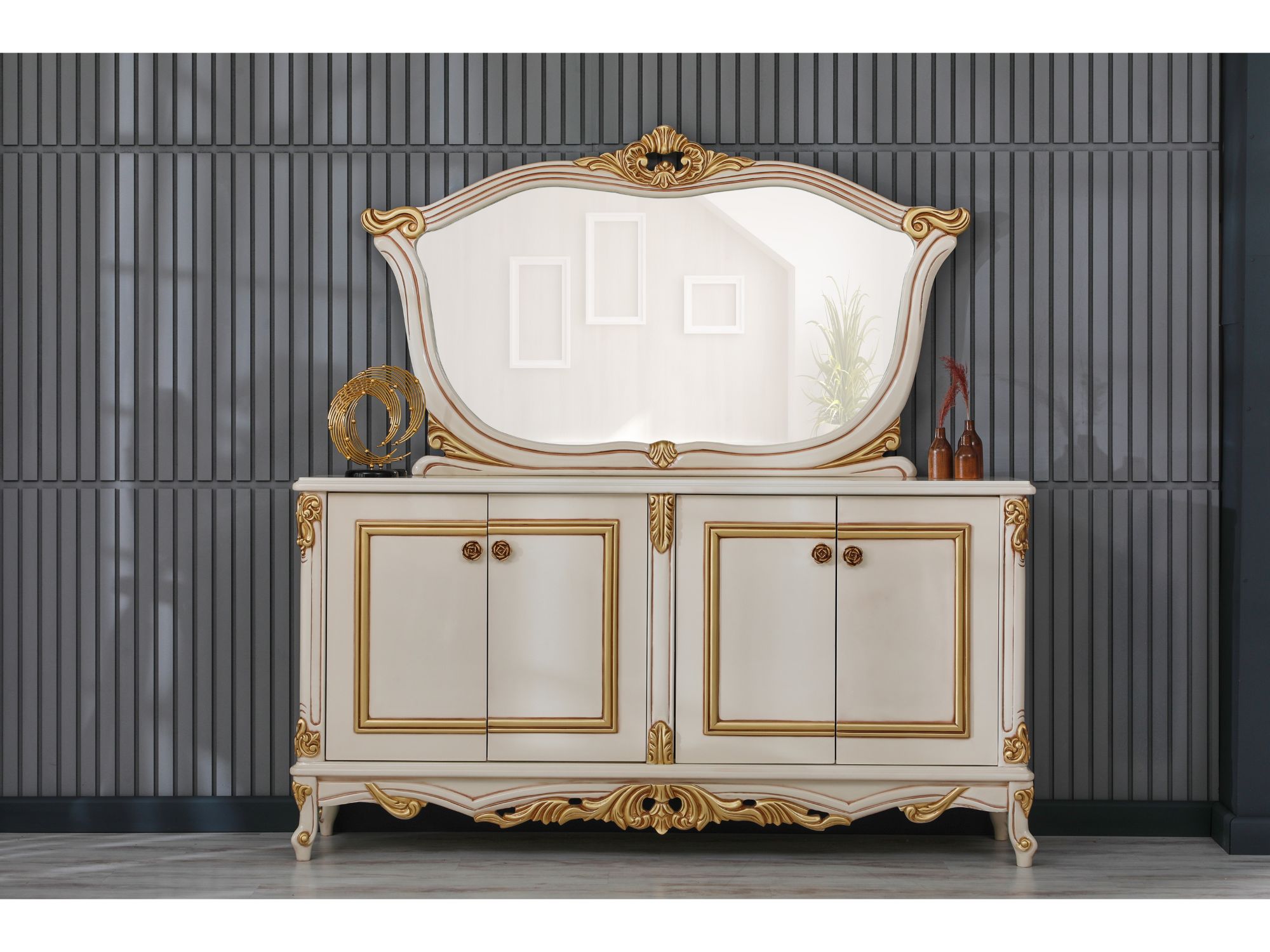 Buse Diningroom Consol With Mirror Cream