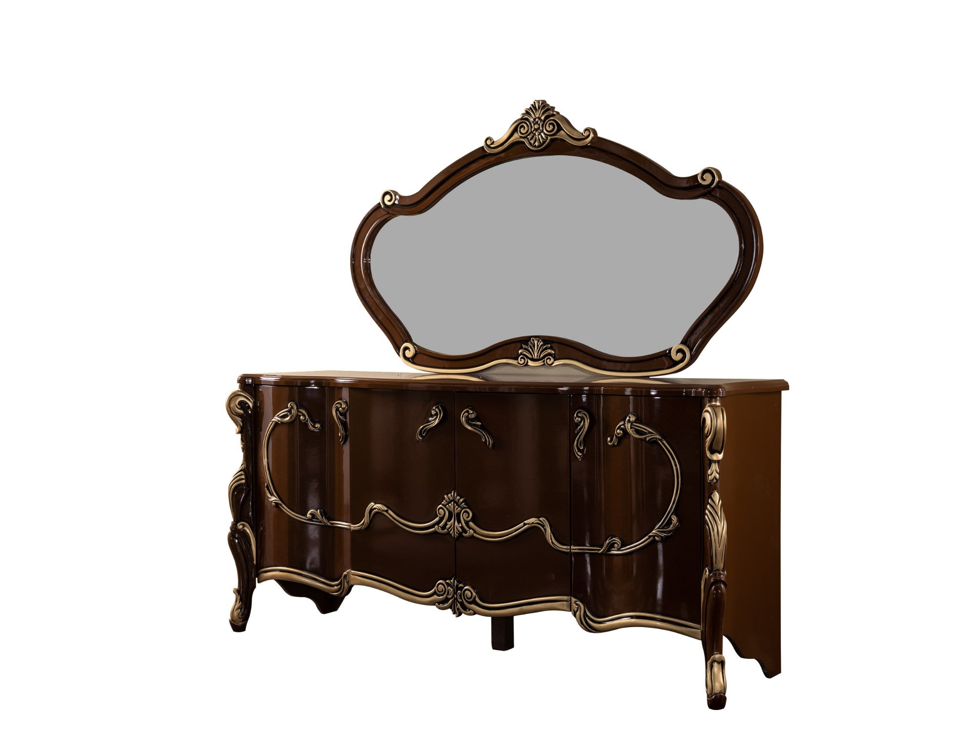 Hunkar Diningroom Consol With Mirror Brown