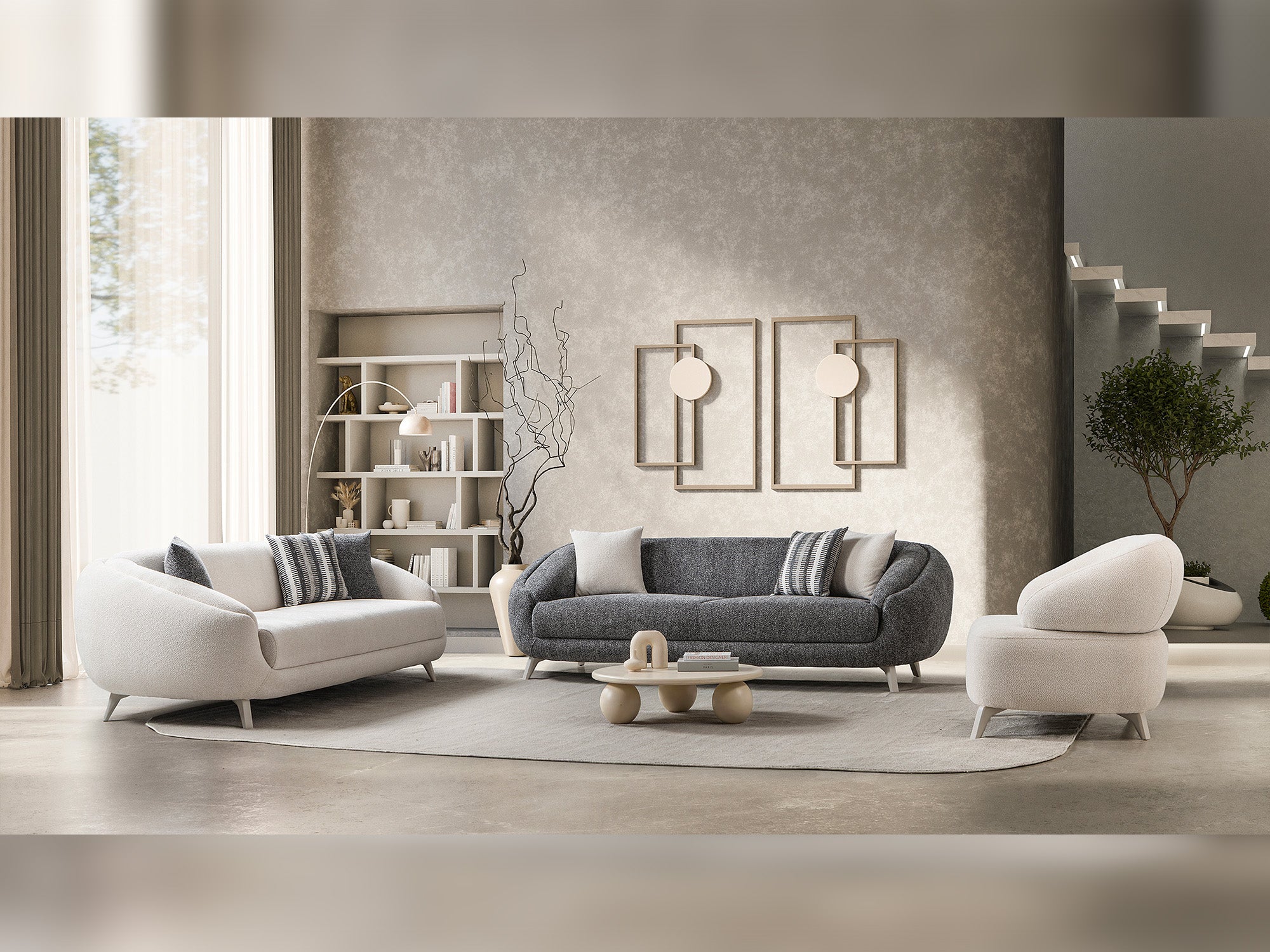 Jesse 3-pieces (Sofa & Loveseat & Chair) Livingroom Set