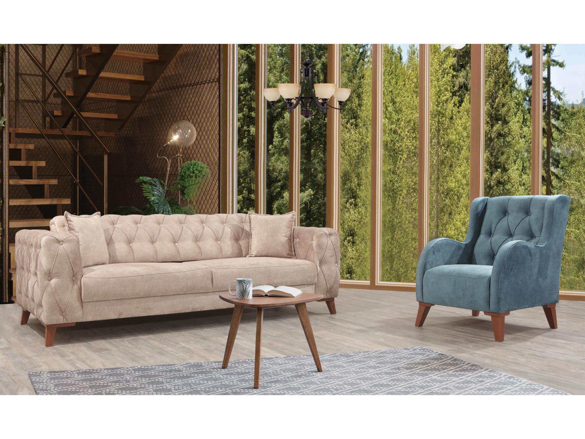Joza Convertible livingroom (2 Sofa & 2 Chair) Beige