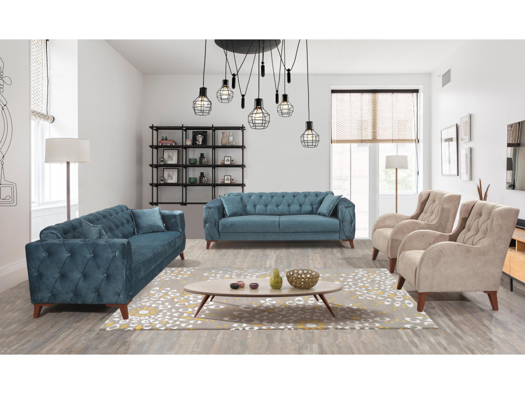Joza Convertible livingroom (2 Sofa & 2 Chair) Beige
