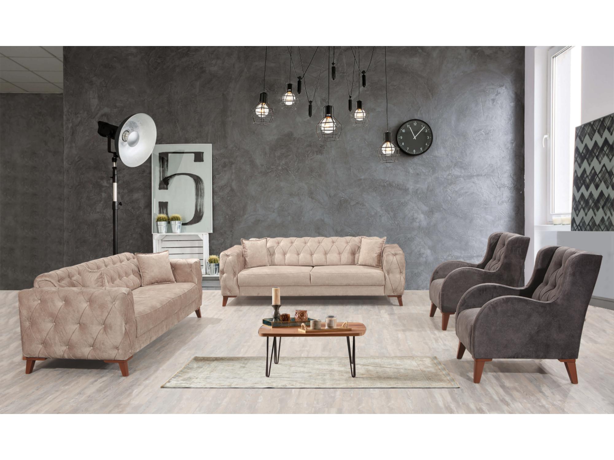 Joza Convertible livingroom (2 Sofa & 2 Chair) Beige