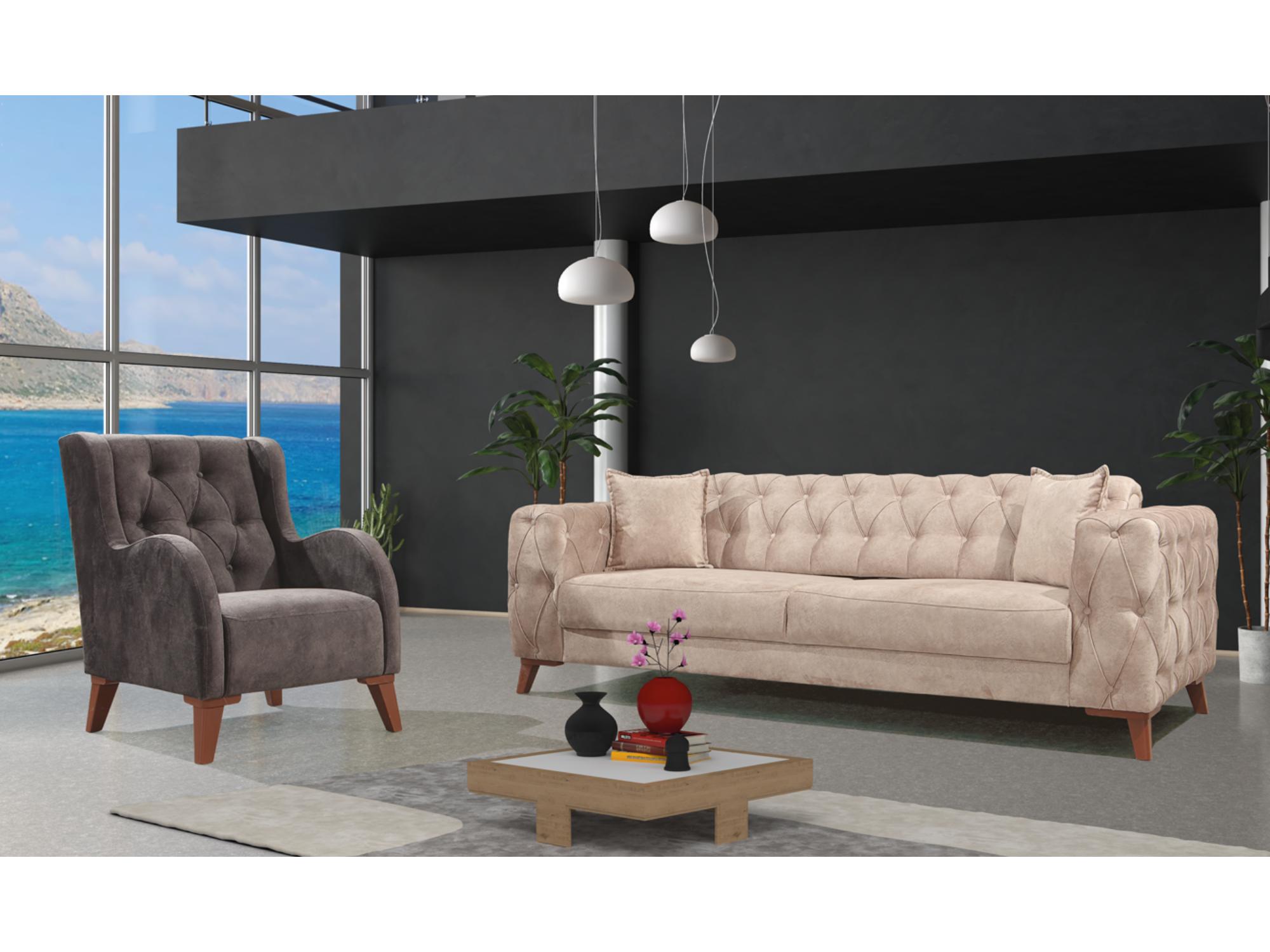 Joza Convertible livingroom (2 Sofa & 2 Chair) Beige