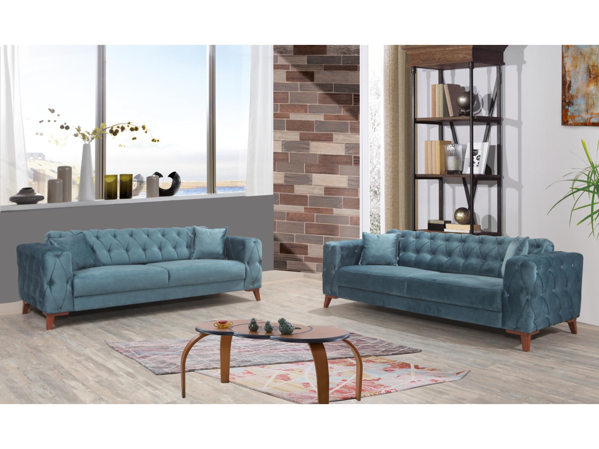 Joza Convertible Livingroom Loveseat Blue