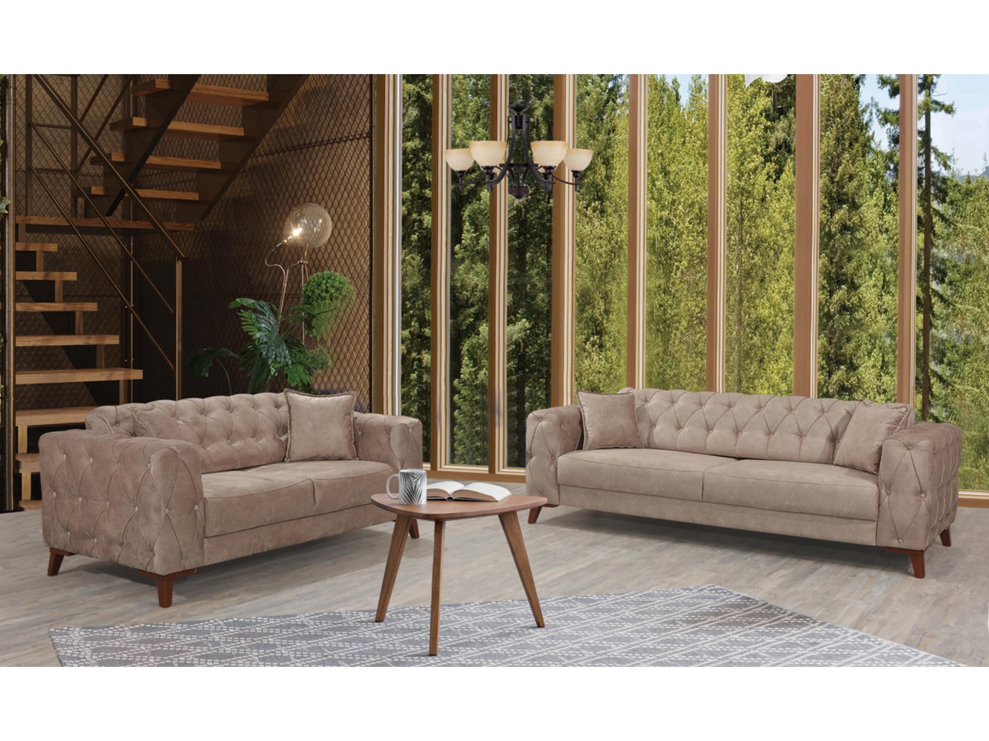 Joza Convertible livingroom (2 Sofa & 2 Chair) Beige