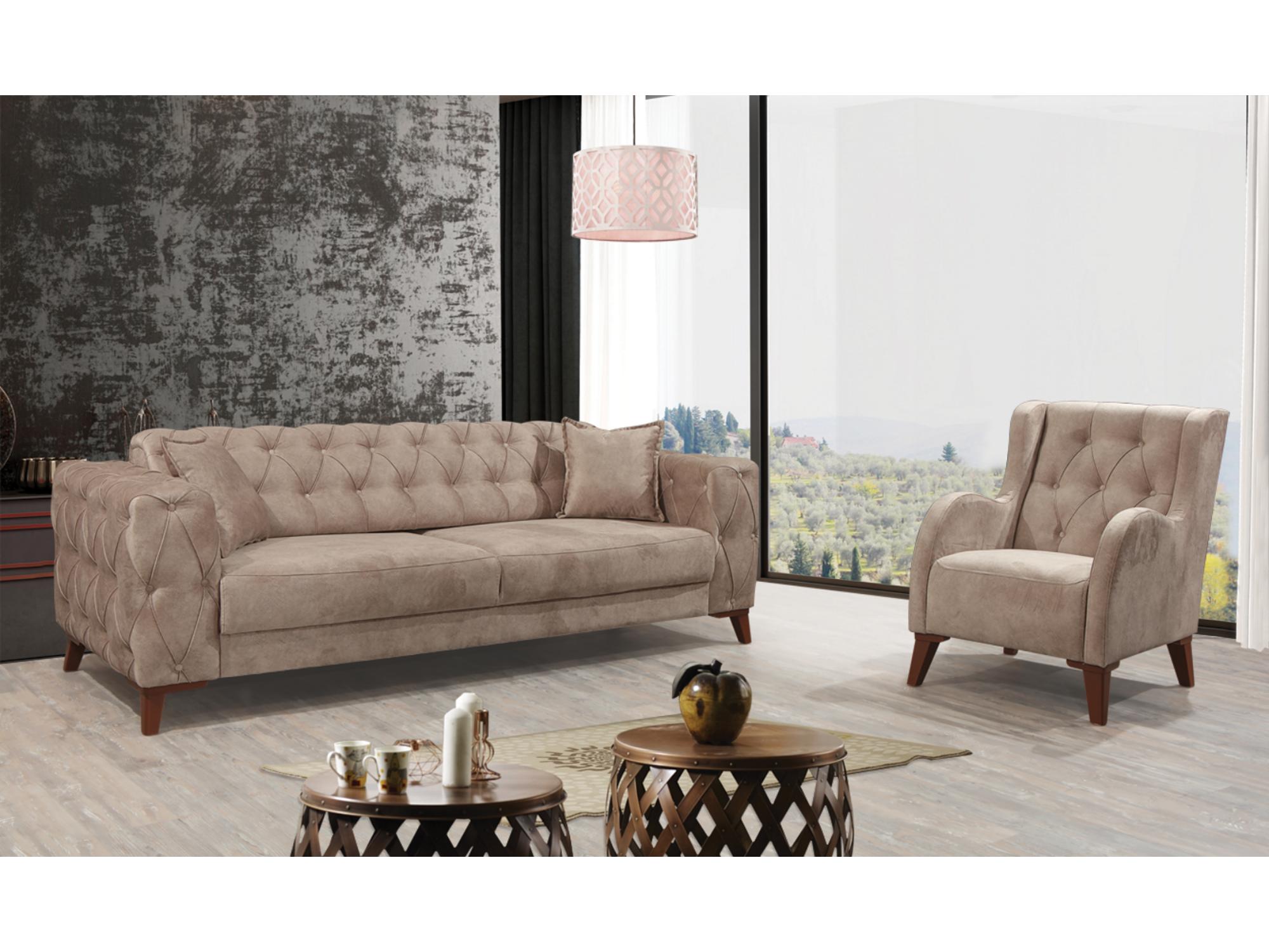 Joza Convertible livingroom (1 Sofa & 1 Loveseat & 1 Chair) Beige