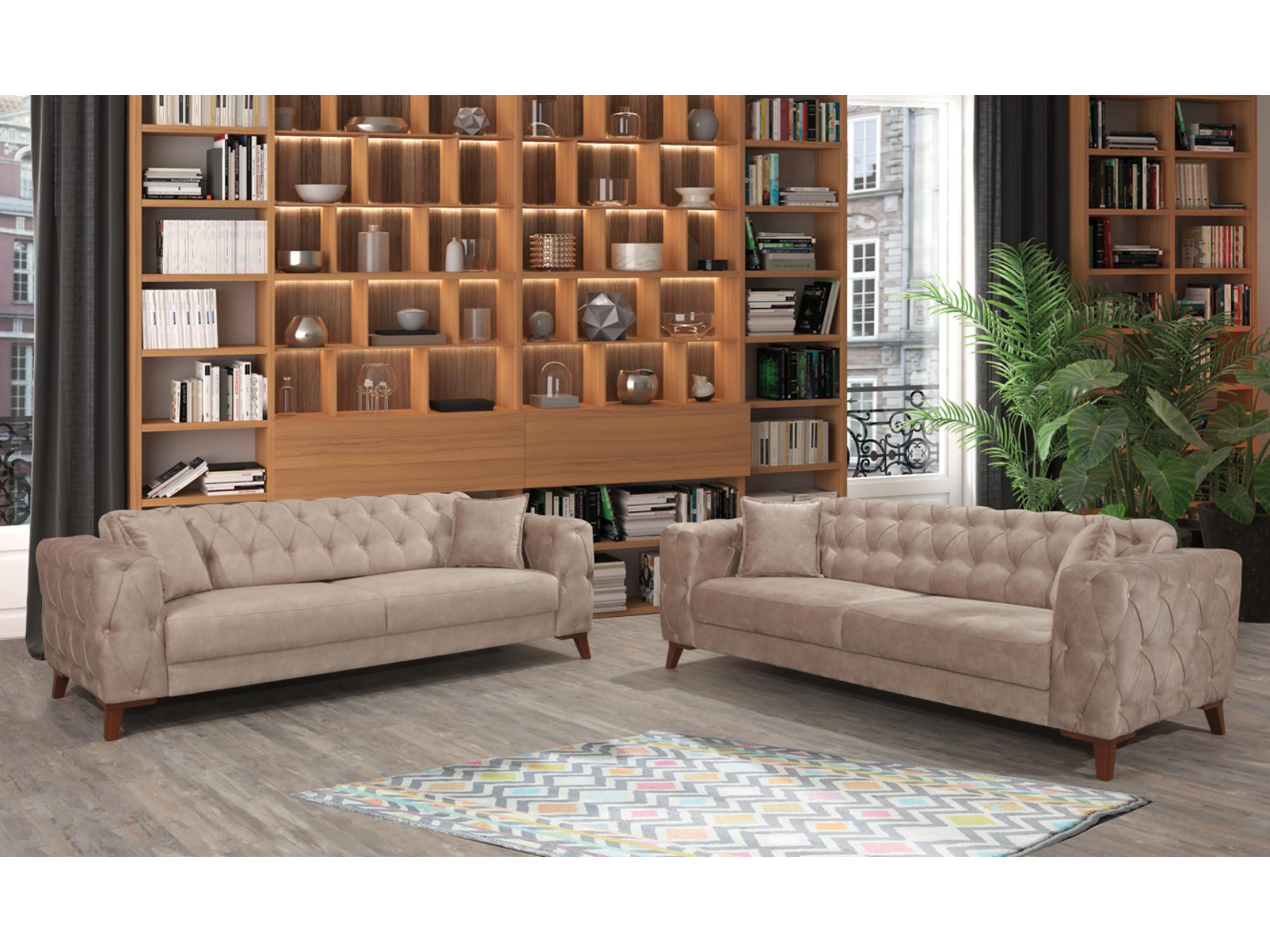 Joza Convertible livingroom (2 Sofa & 2 Chair) Beige