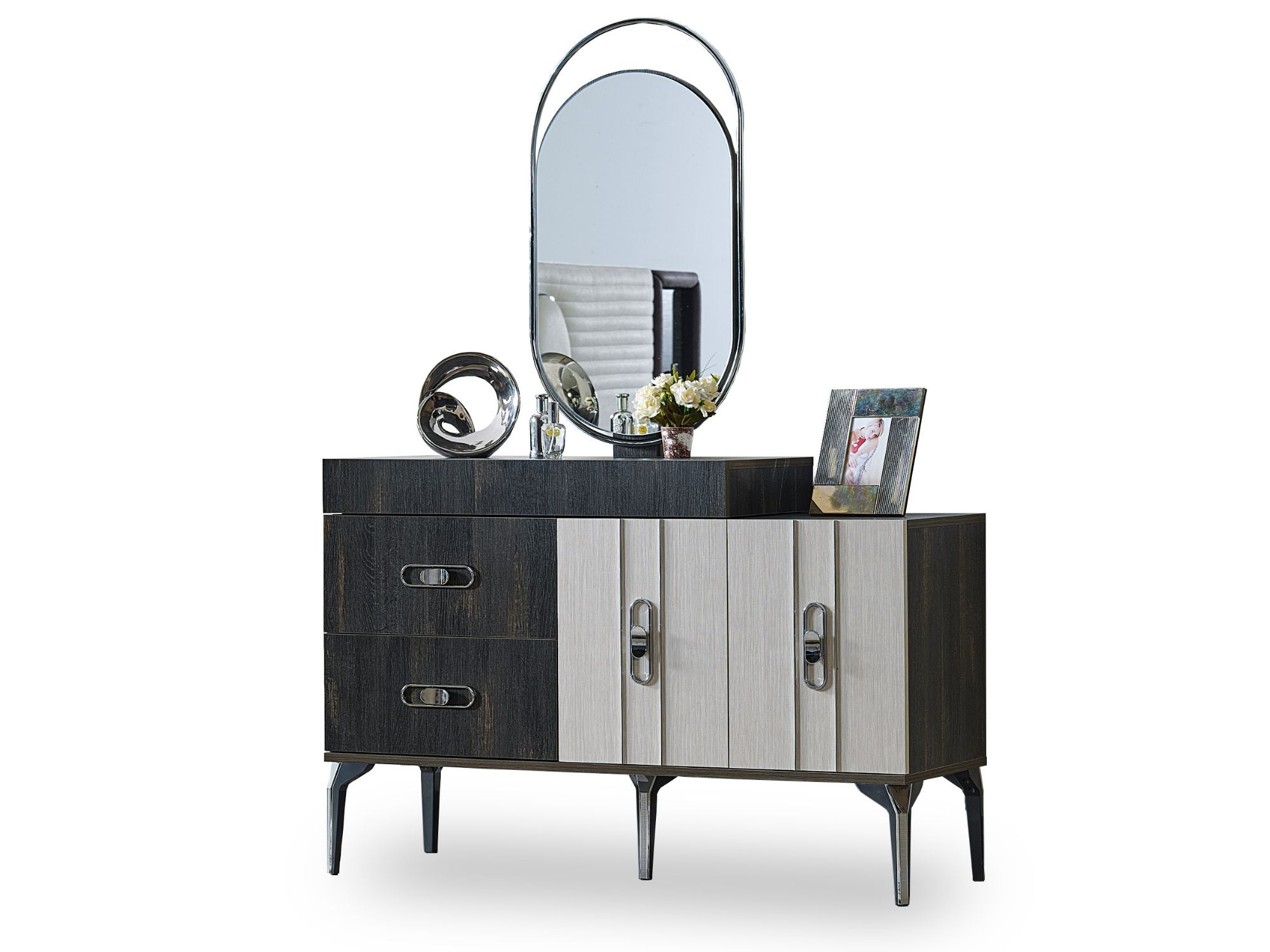 Nero Bedroom (Queen Storage Bed With Headboard & Dresser With Mirror & 2 Nightstand )