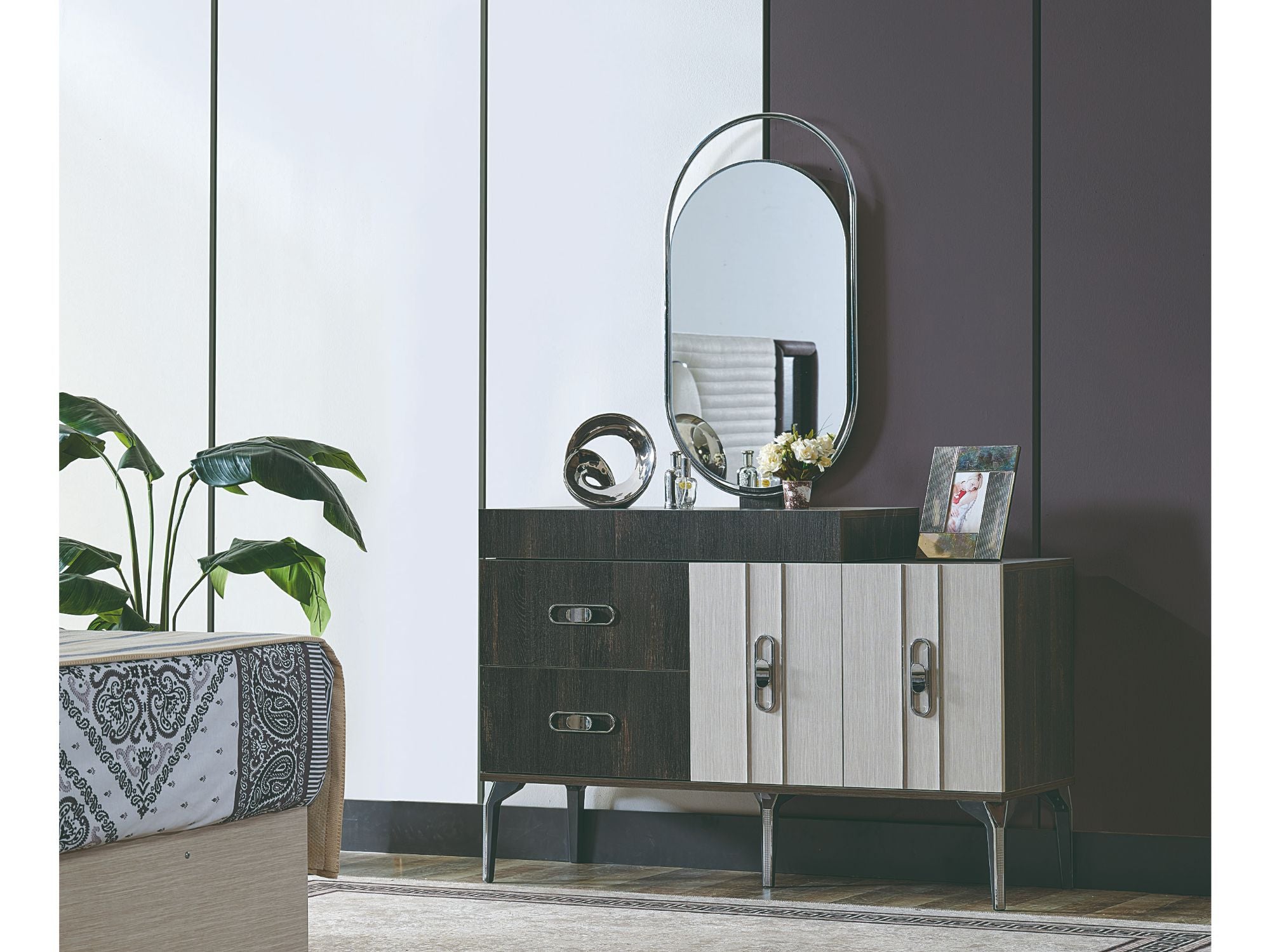 Nero Bedroom (Queen Storage Bed With Headboard & Dresser With Mirror & 2 Nightstand )