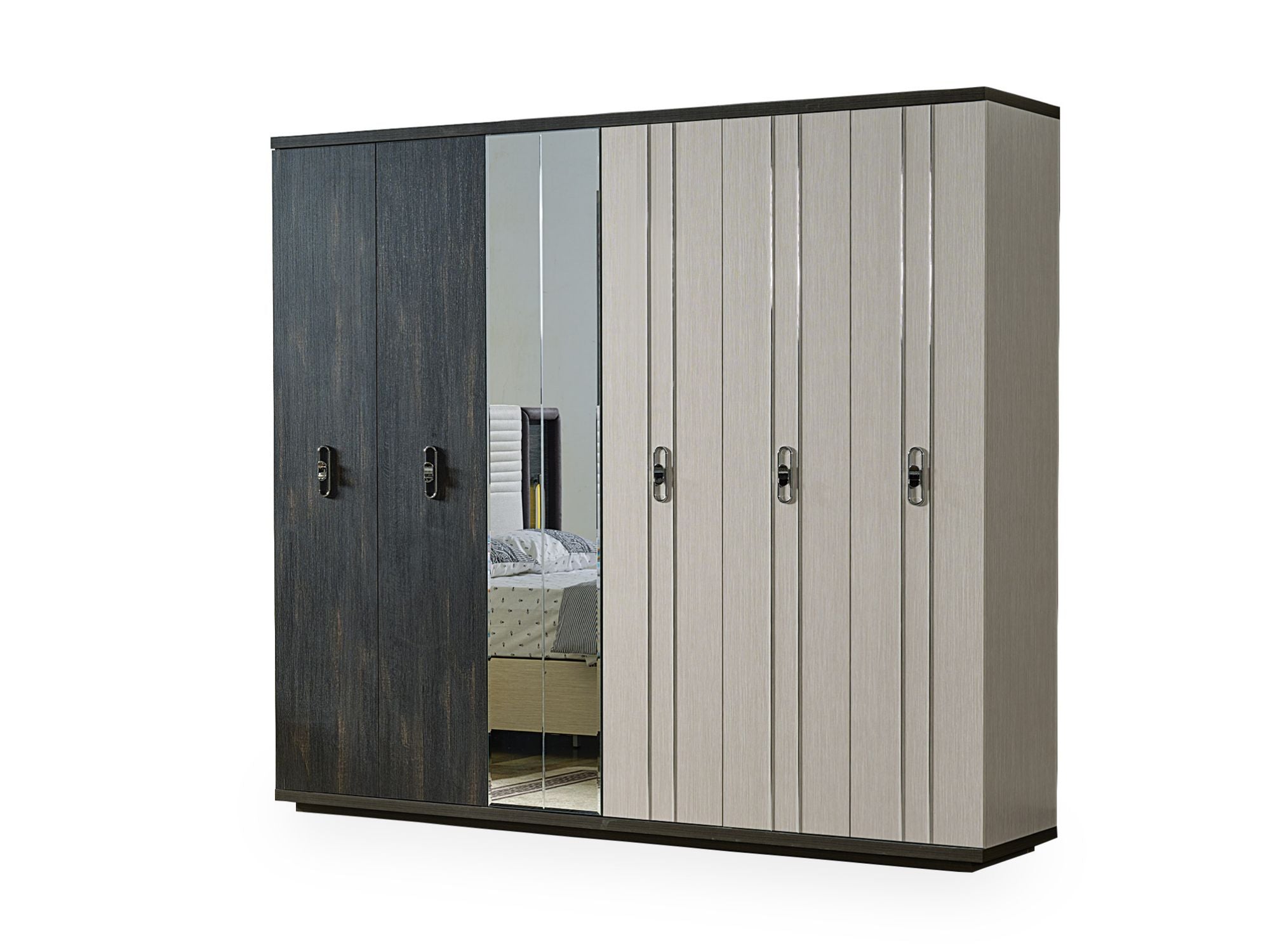 Nero Bedroom (Queen Storage Bed With Headboard & Dresser With Mirror & 2 Nightstand )