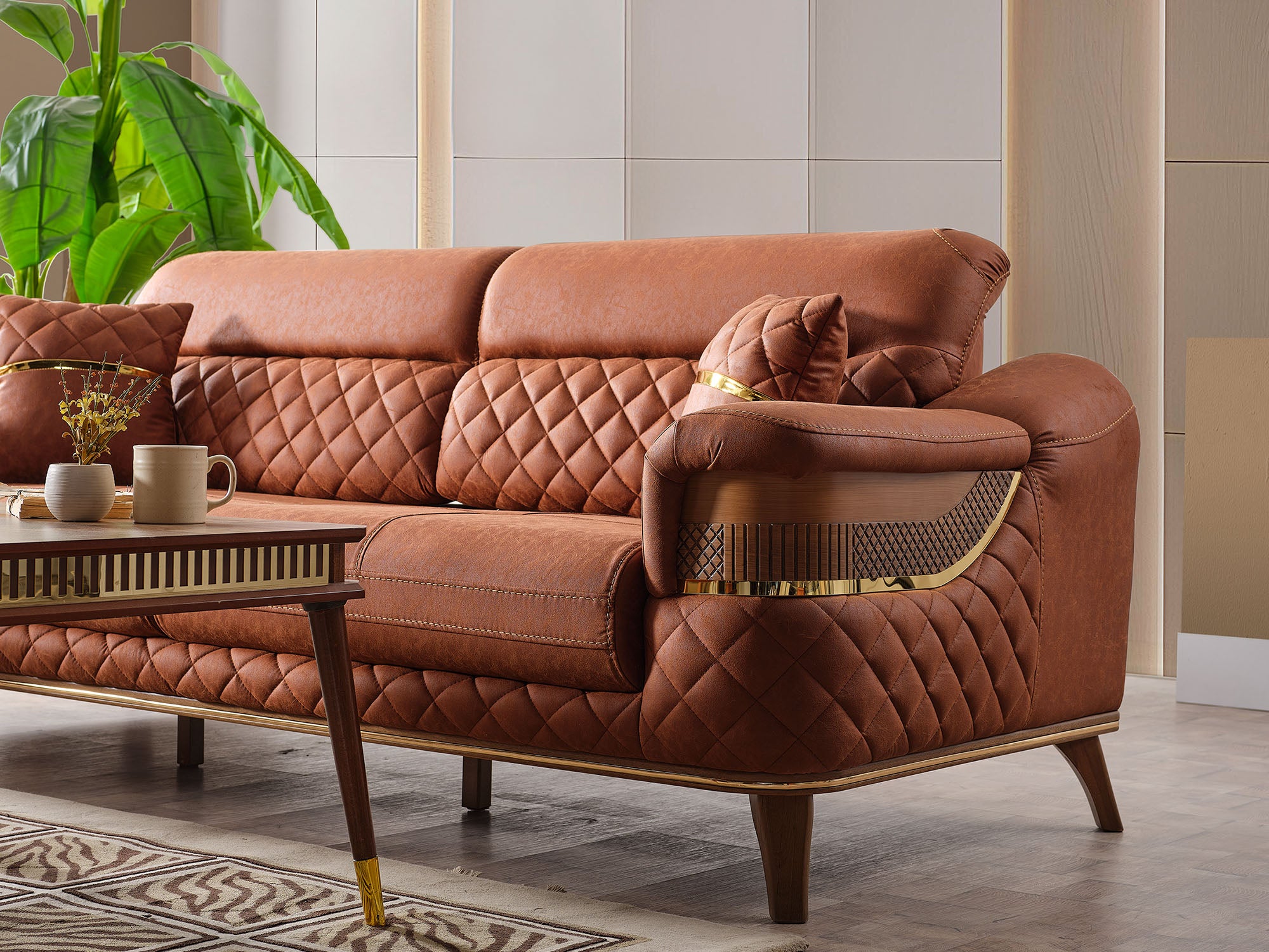 Kristal Convertible Loveseat Dark Brick