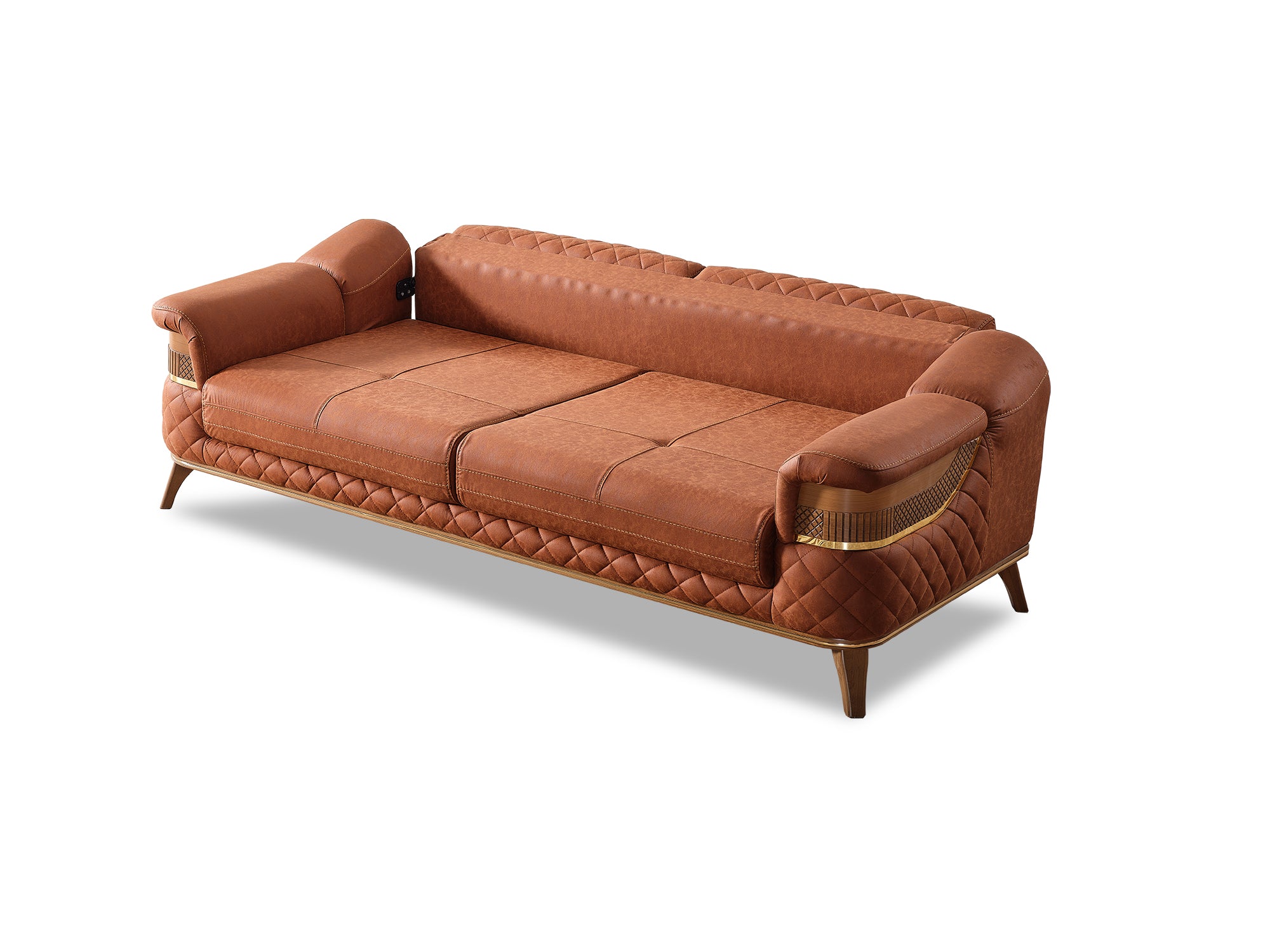 Kristal Convertible Livingroom (2 Sofa & 2 Chair) Dark Brick