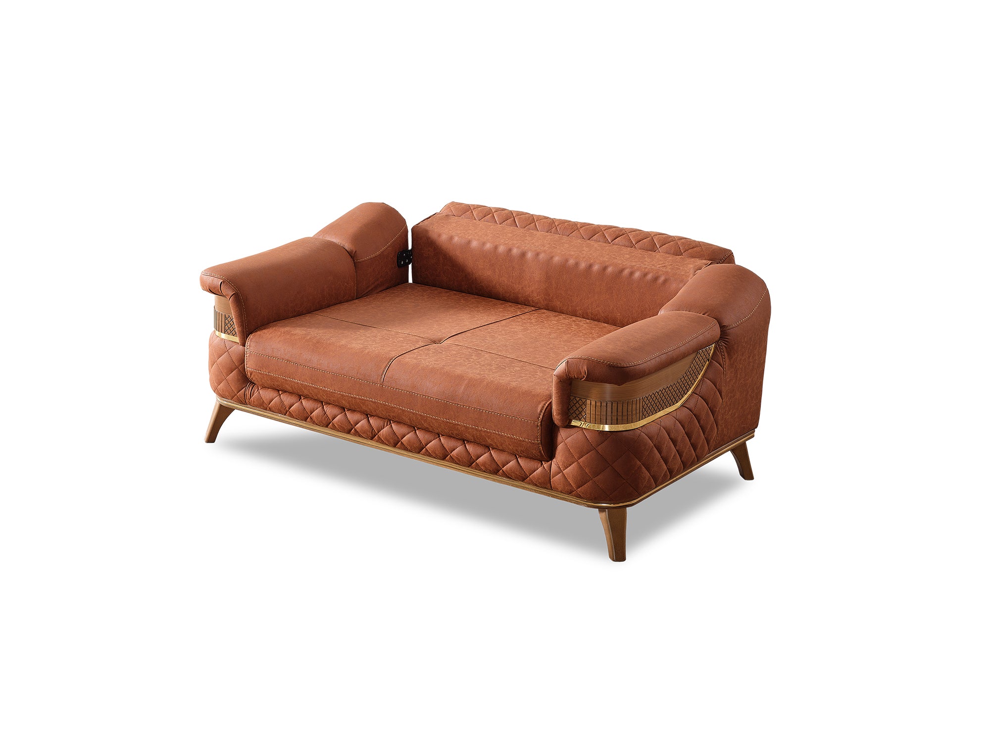 Kristal Convertible Loveseat Dark Brick