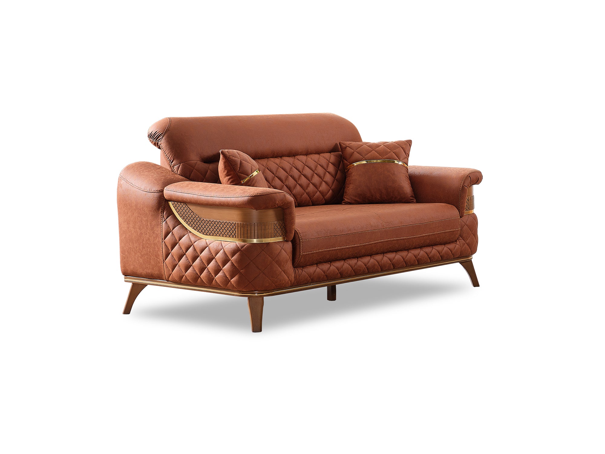 Kristal Convertible Loveseat Dark Brick