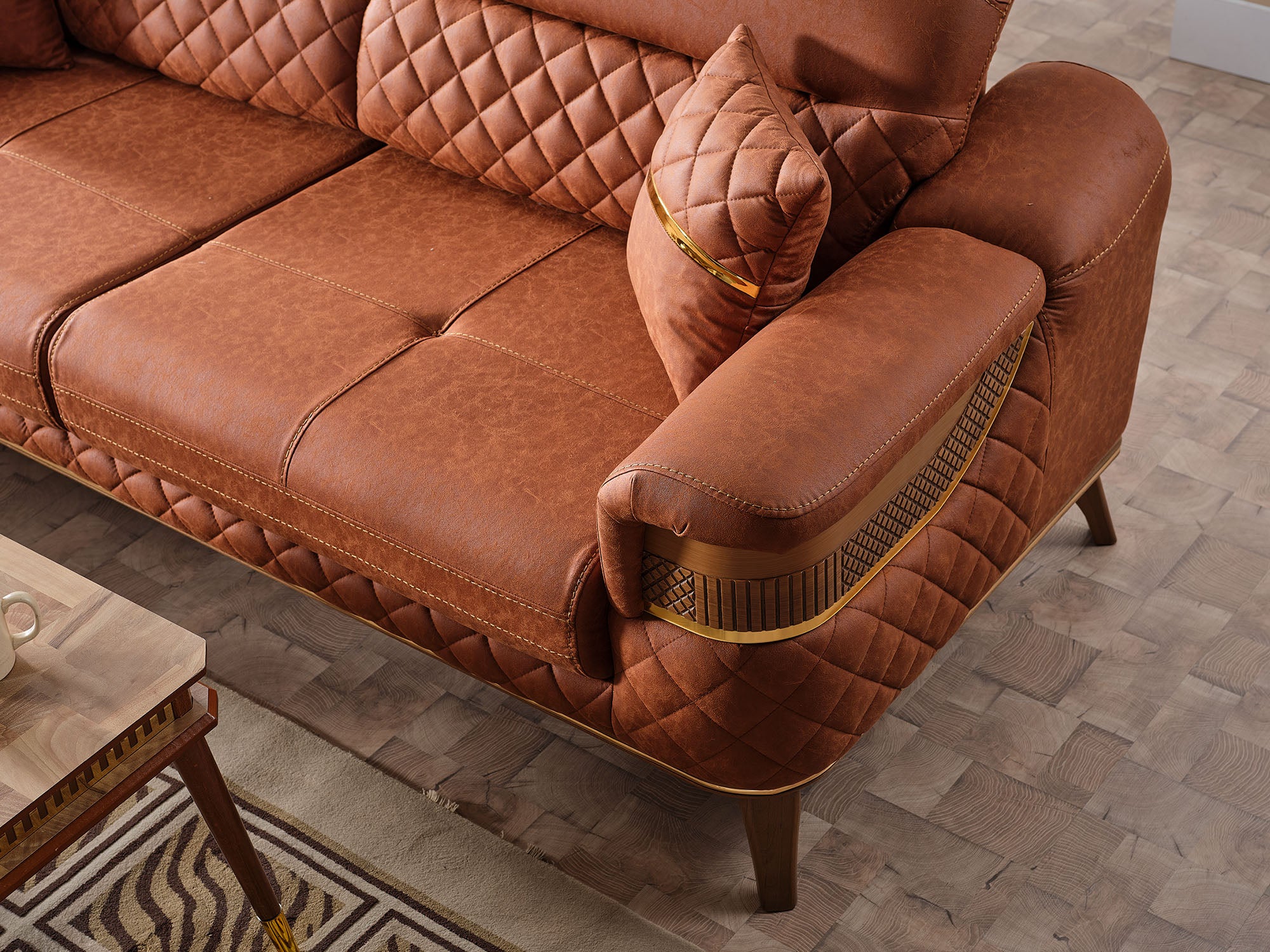 Kristal Convertible Loveseat Dark Brick