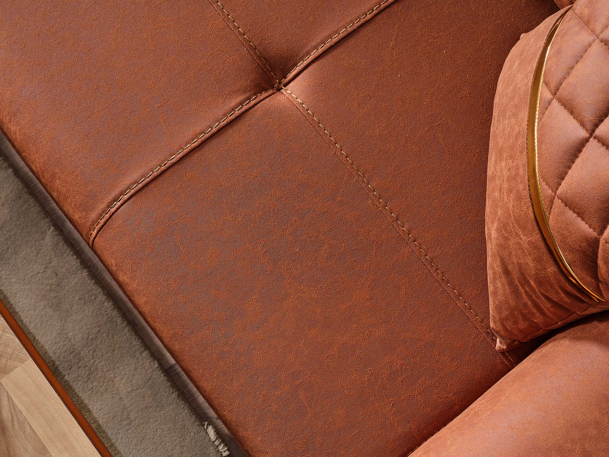 Kristal Convertible Loveseat Dark Brick
