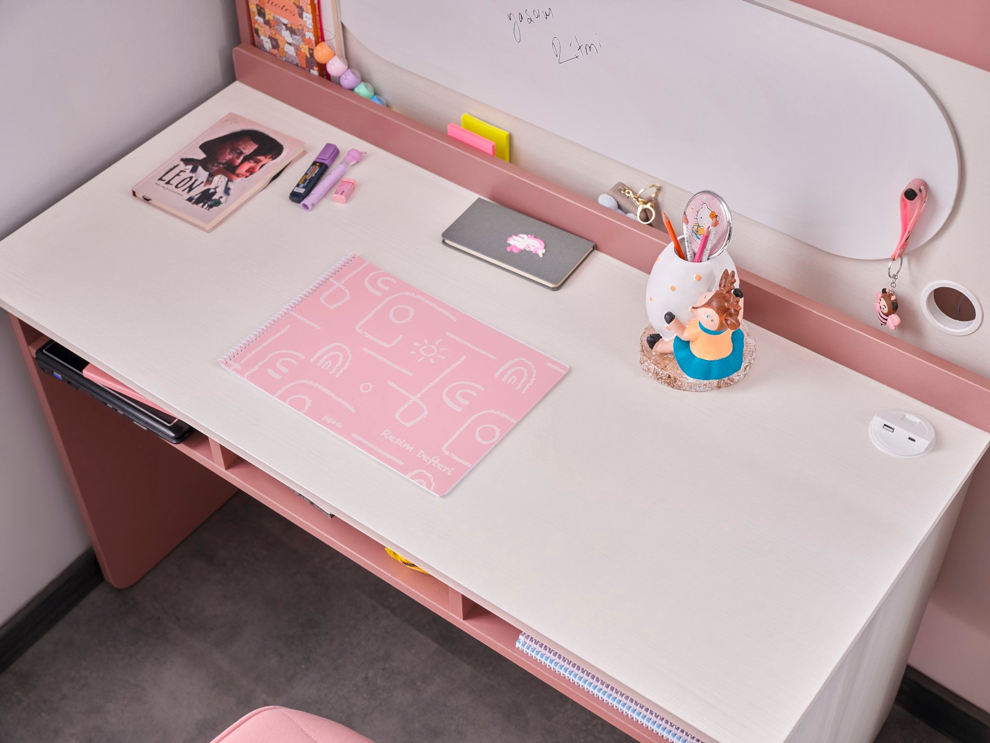 Linda Kids Room Set (Twin Bed & Study Desk & Nightstand)