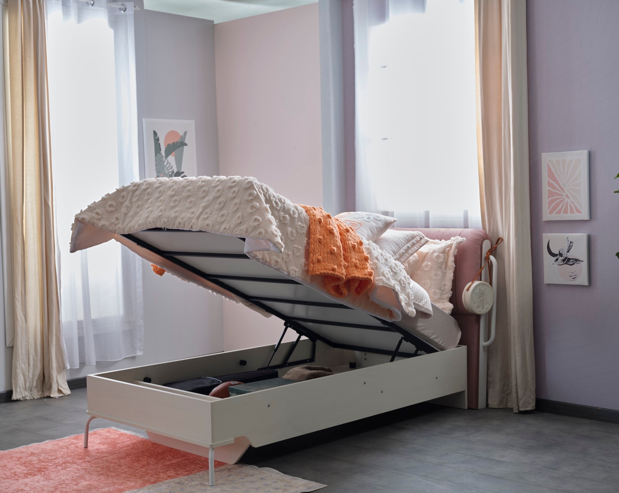 Linda Kids Room Set (Twin Bed & Study Desk & Nightstand)