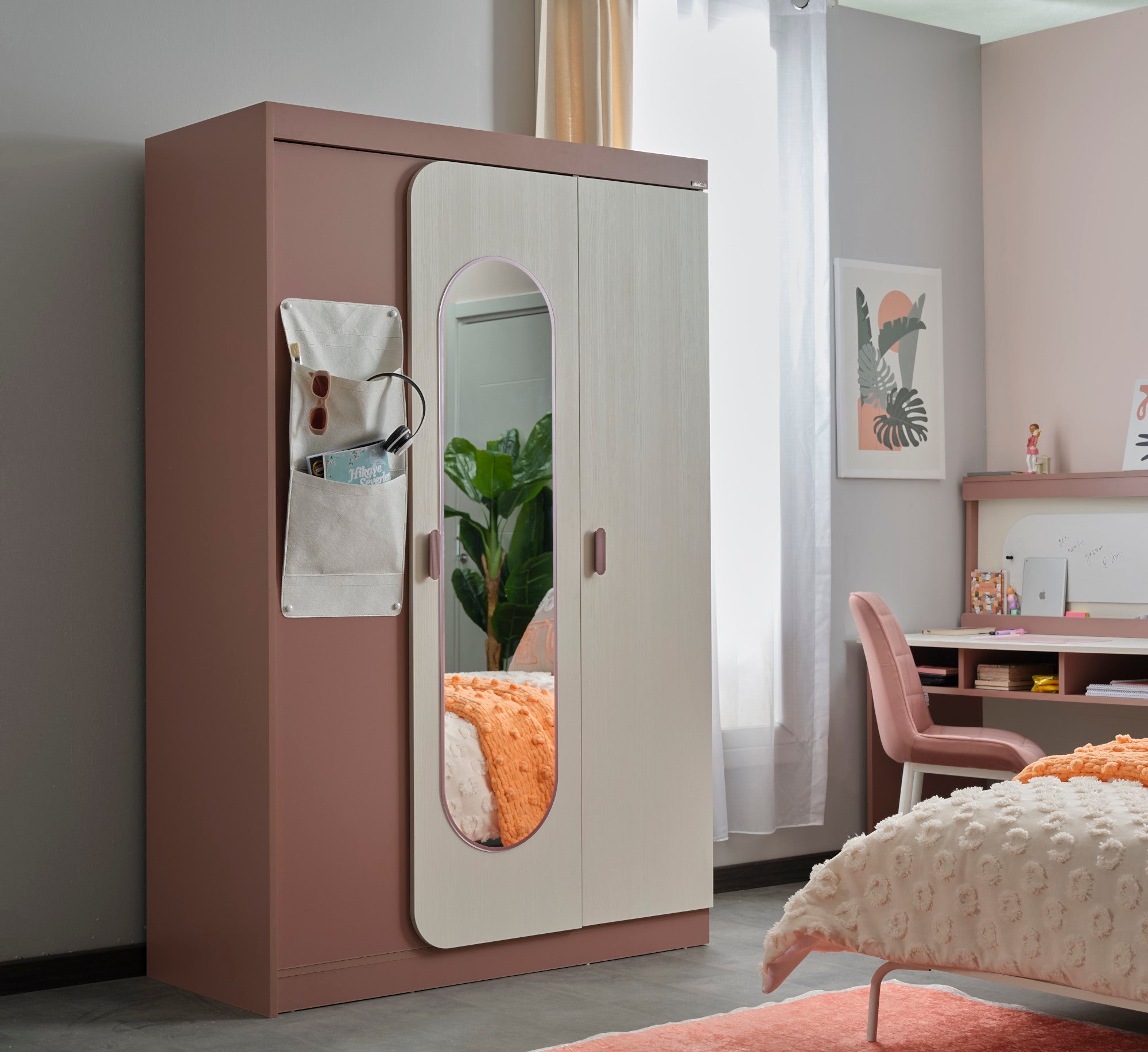 Linda Kids Room Set (Twin Bed & Study Desk & Nightstand)