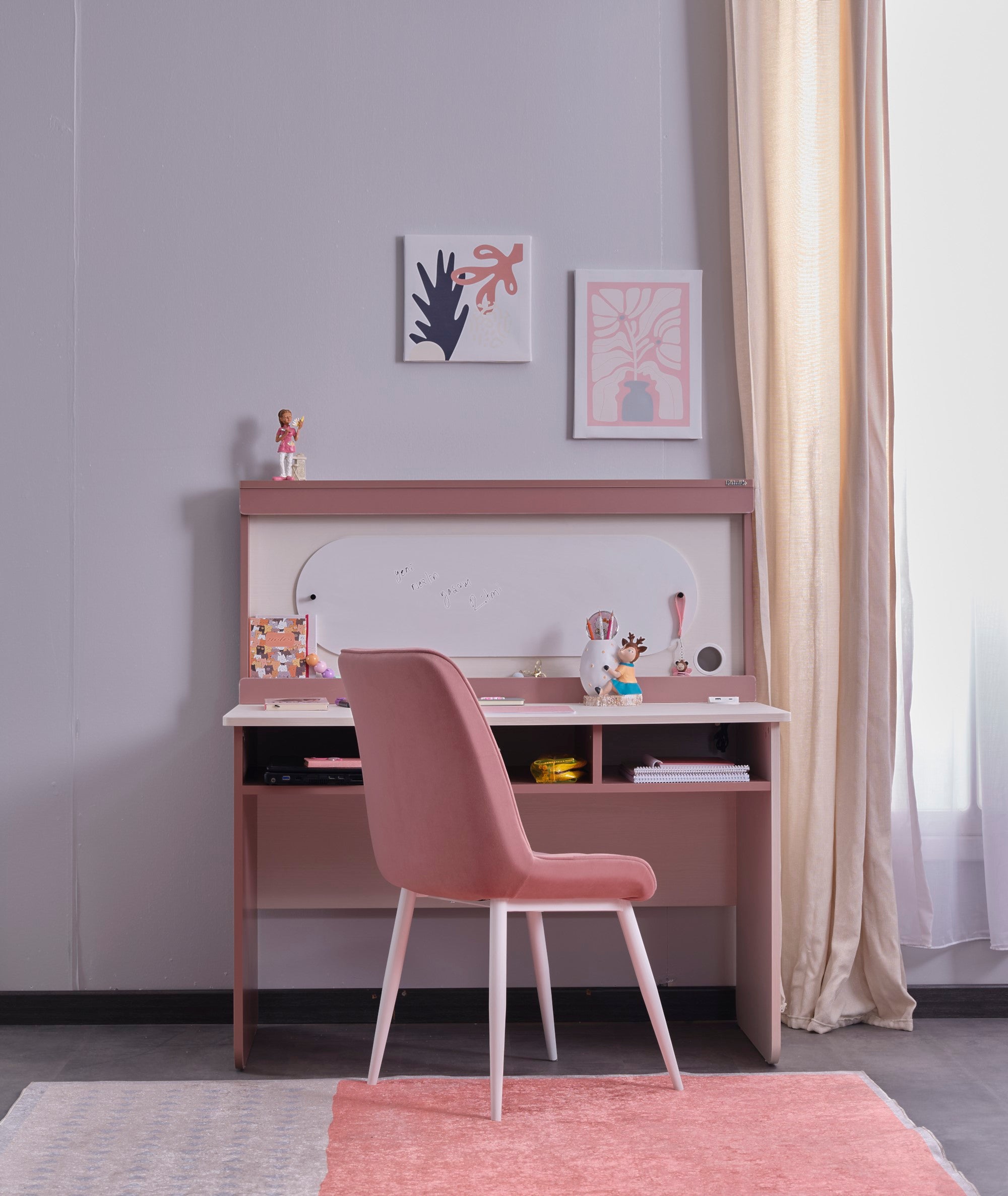 Linda Kids Room Set (Twin Bed & Study Desk & Nightstand)