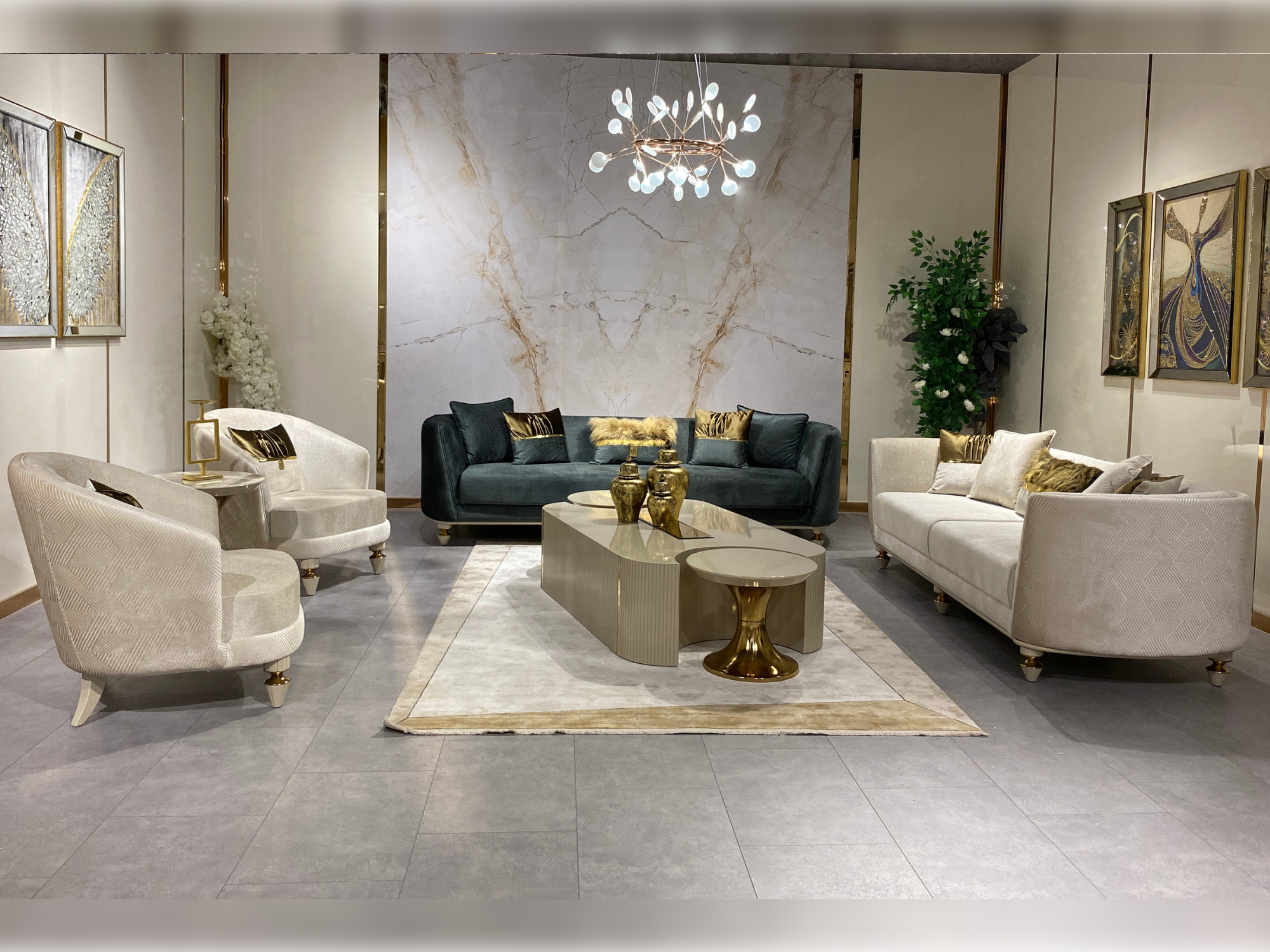 Lizbon Stationary Livingroom Set (2 Sofa & 2 Chair)