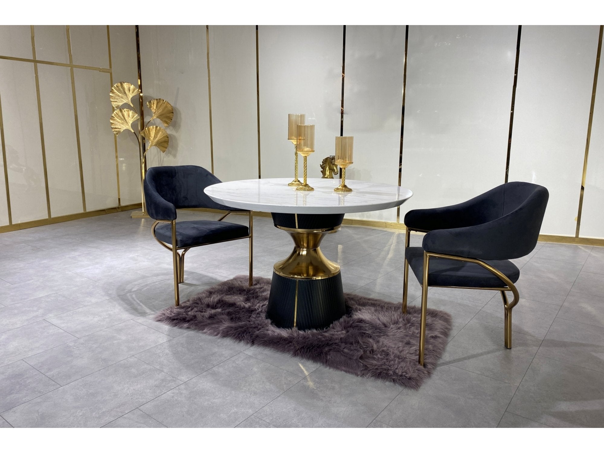 Lizbon Diningroom Set (Consol With Mirror & Dining Table & 6 Dining Chair)