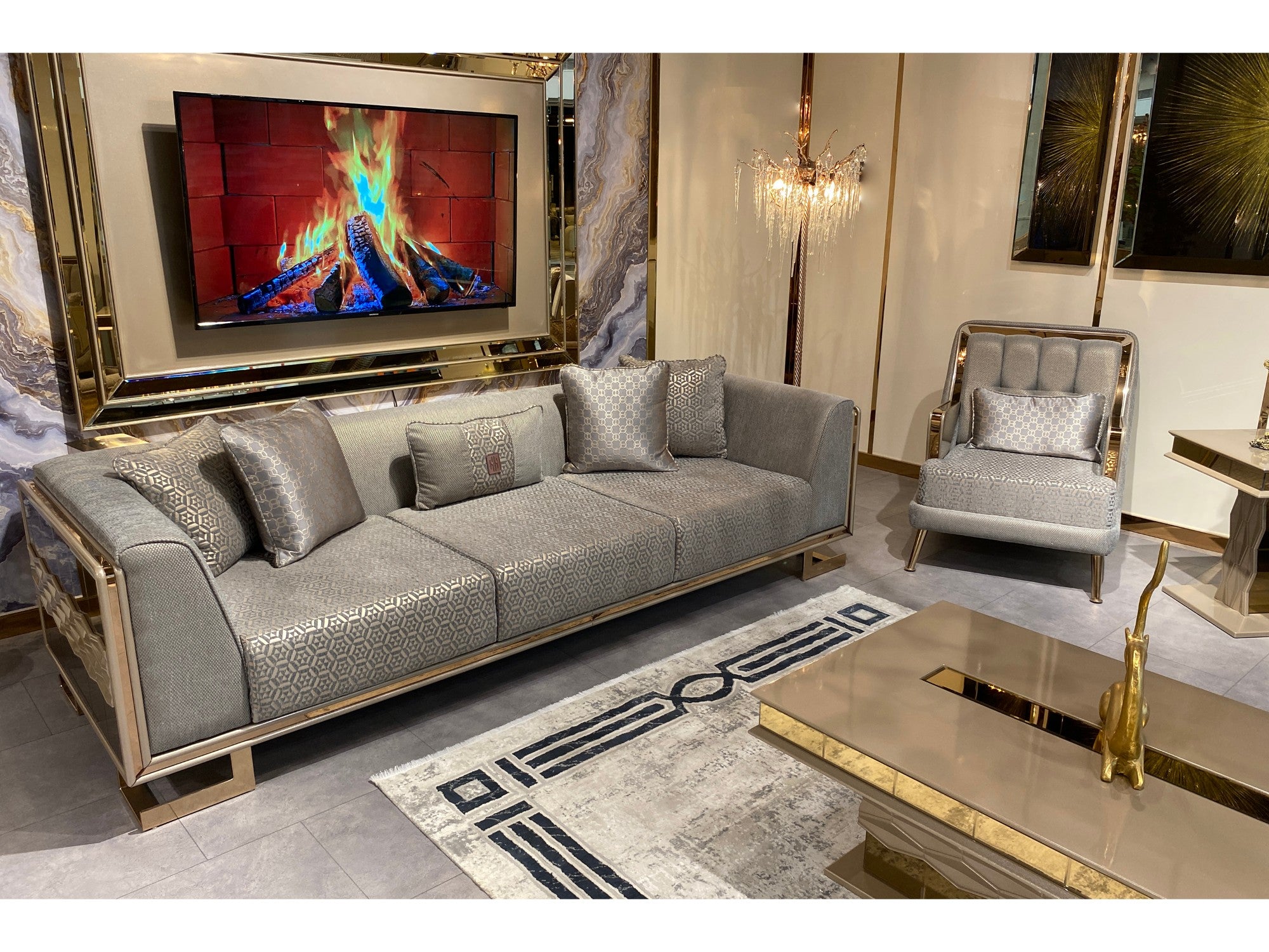 Lucas Stationary Livingroom Set (2 Sofa & 2 Chair)