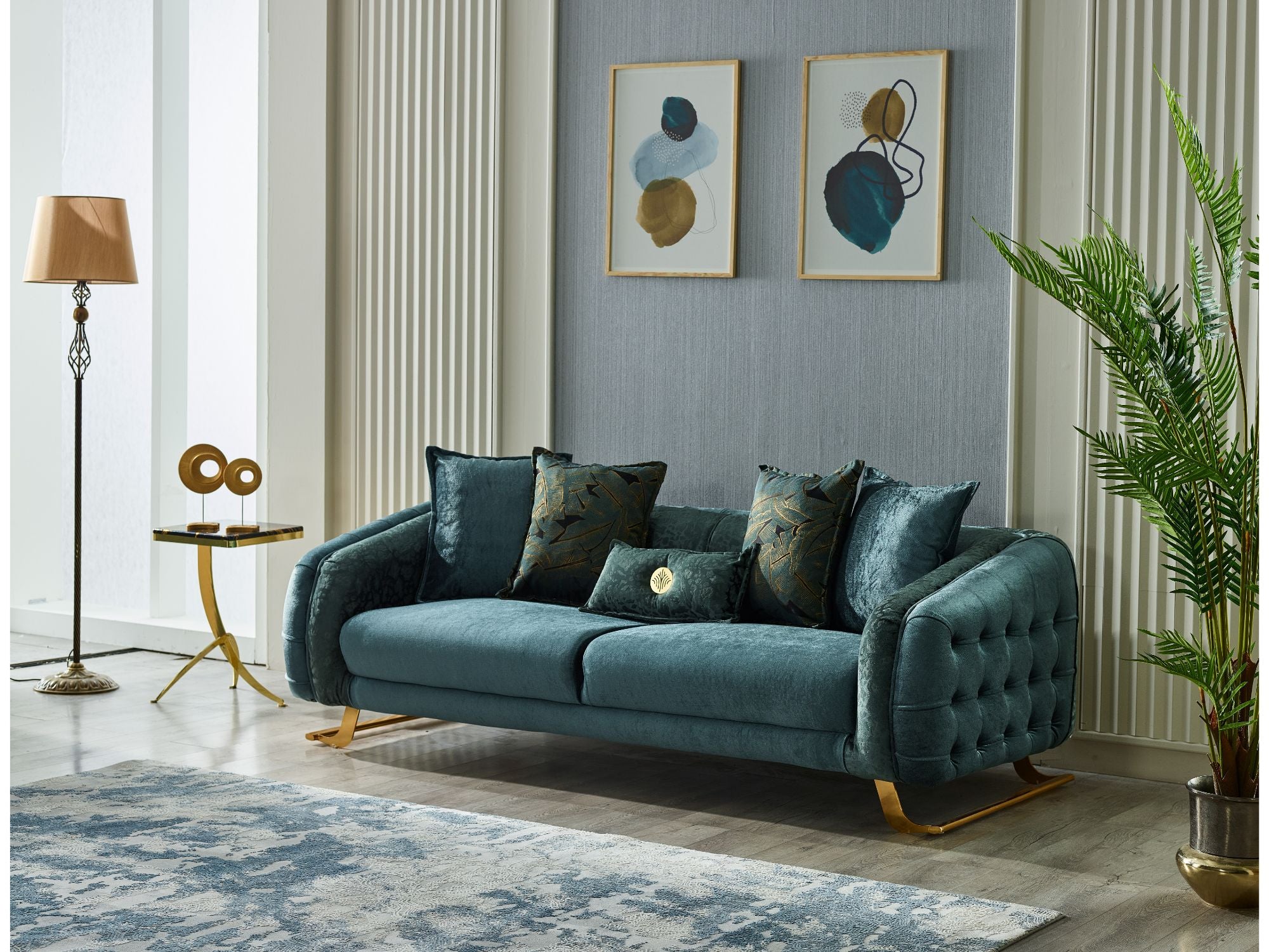 Laguna Stationary Livingroom Set (2 Sofa & 2 Chair) Green