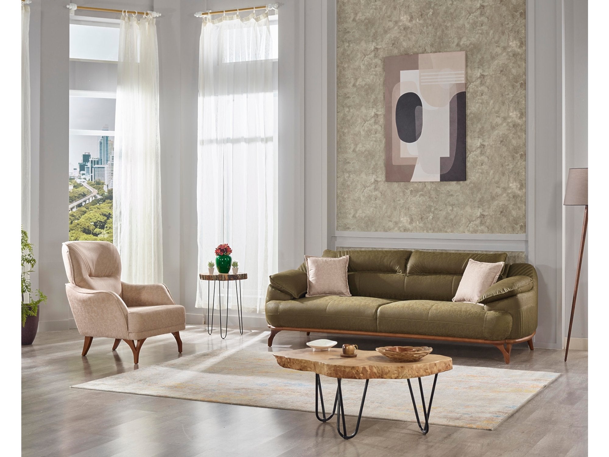 Laura Convertible Livingroom Set (2 Sofa & 2 Chair)