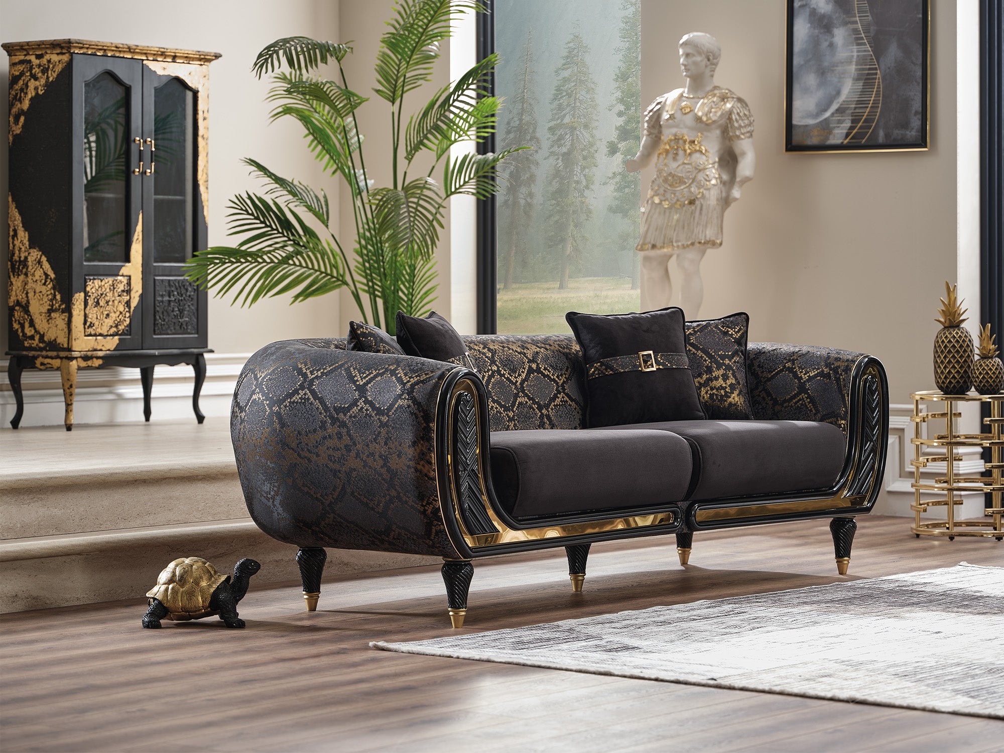 Lima Stationary Sofa Black