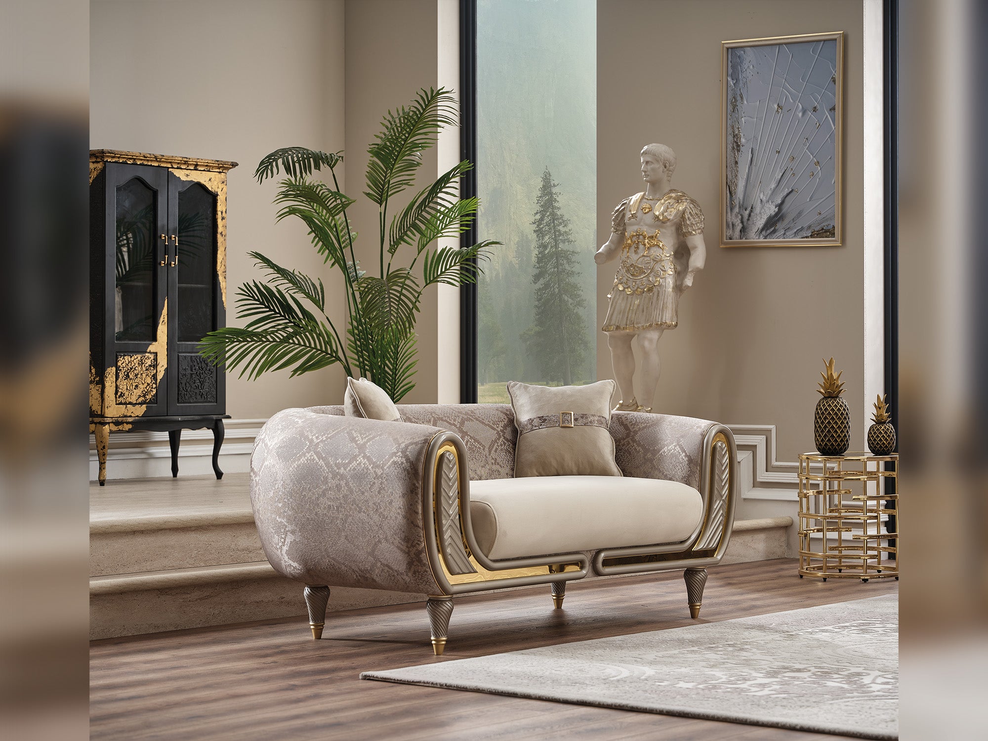 Lima Stationary Loveseat Cream