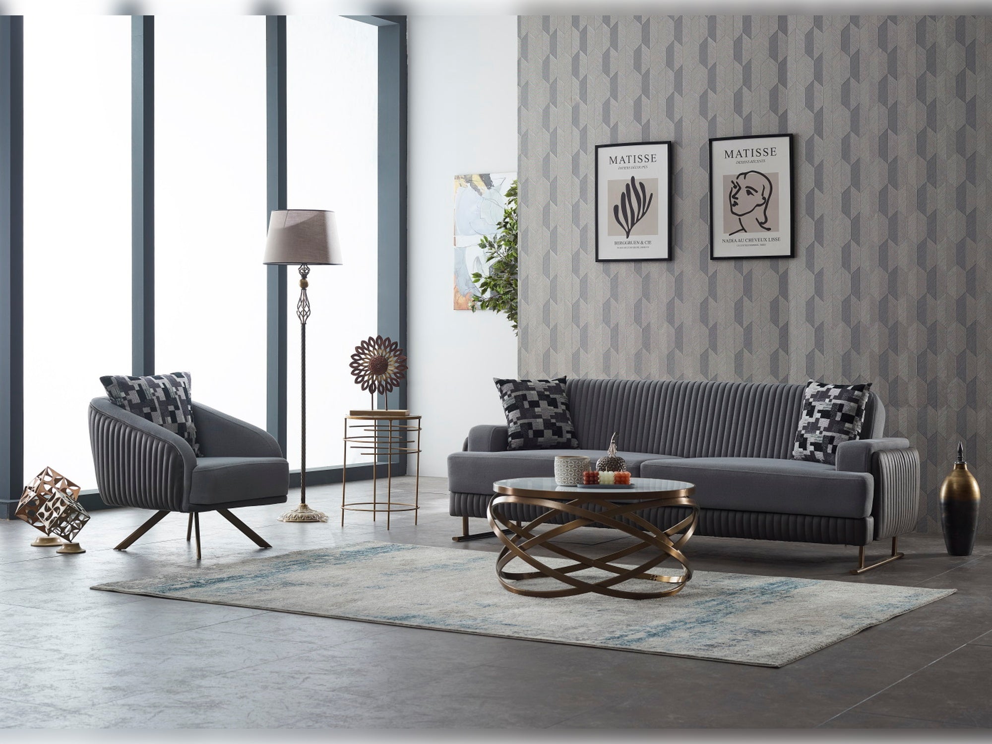 Loft Convertible Livingroom Set (2 Sofa & 2 Chair)