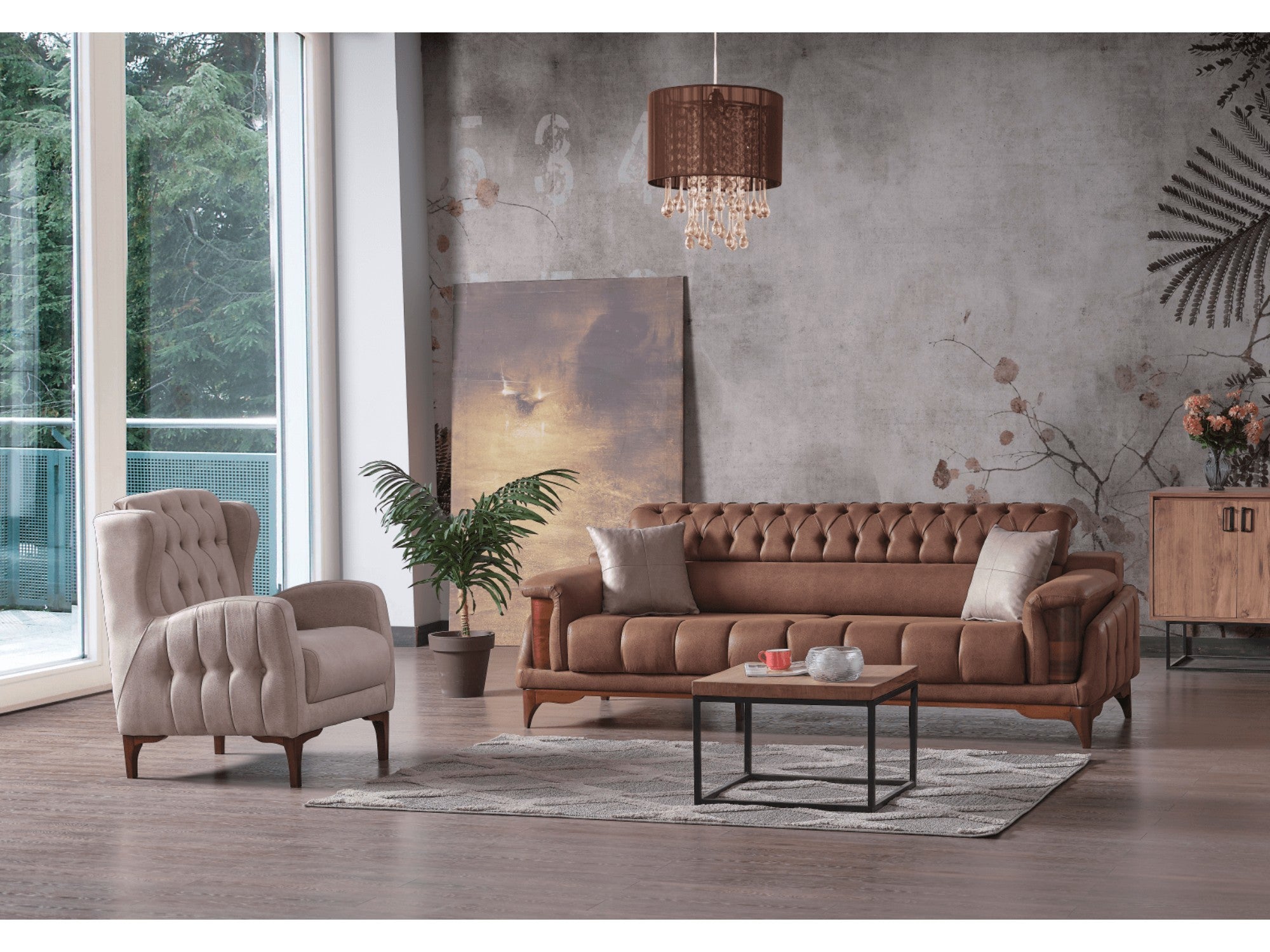 Loris Convertible Livingroom Set (2 Sofa & 2 Chair)