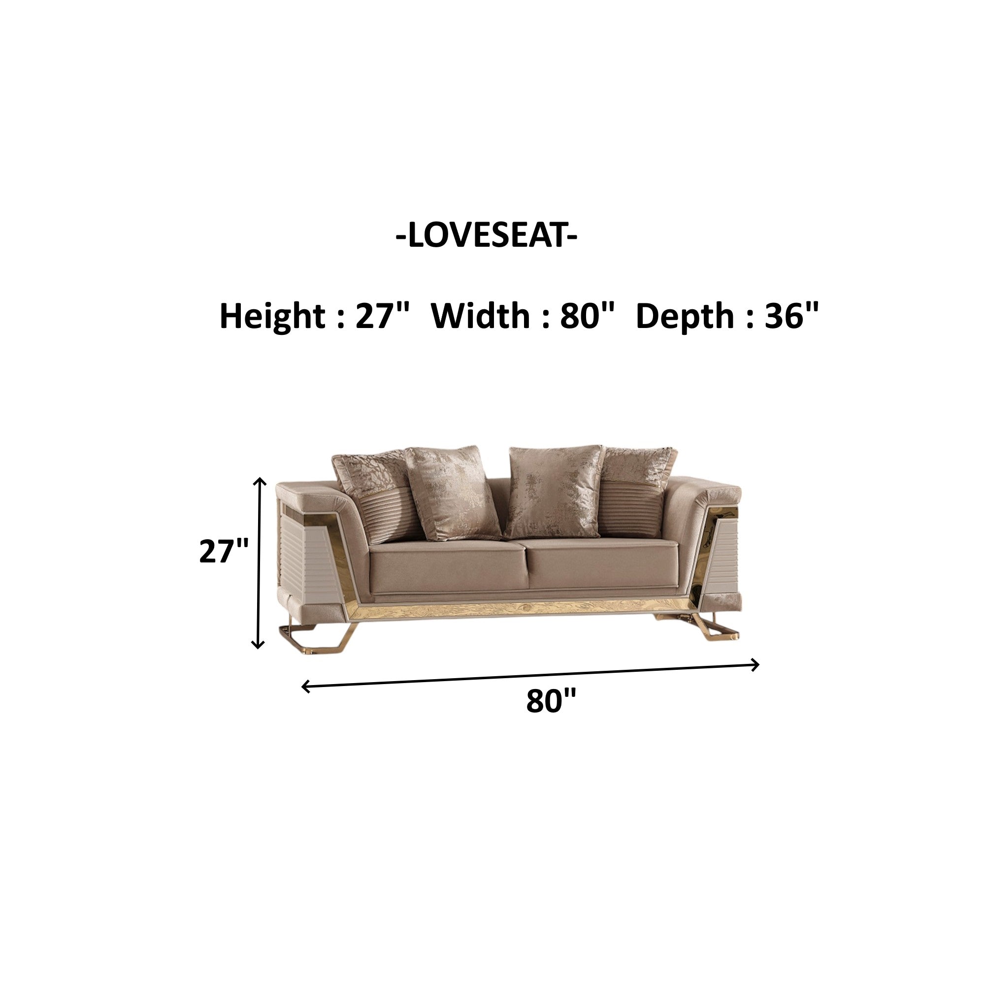 Rixos Stationary Loveseat Beige