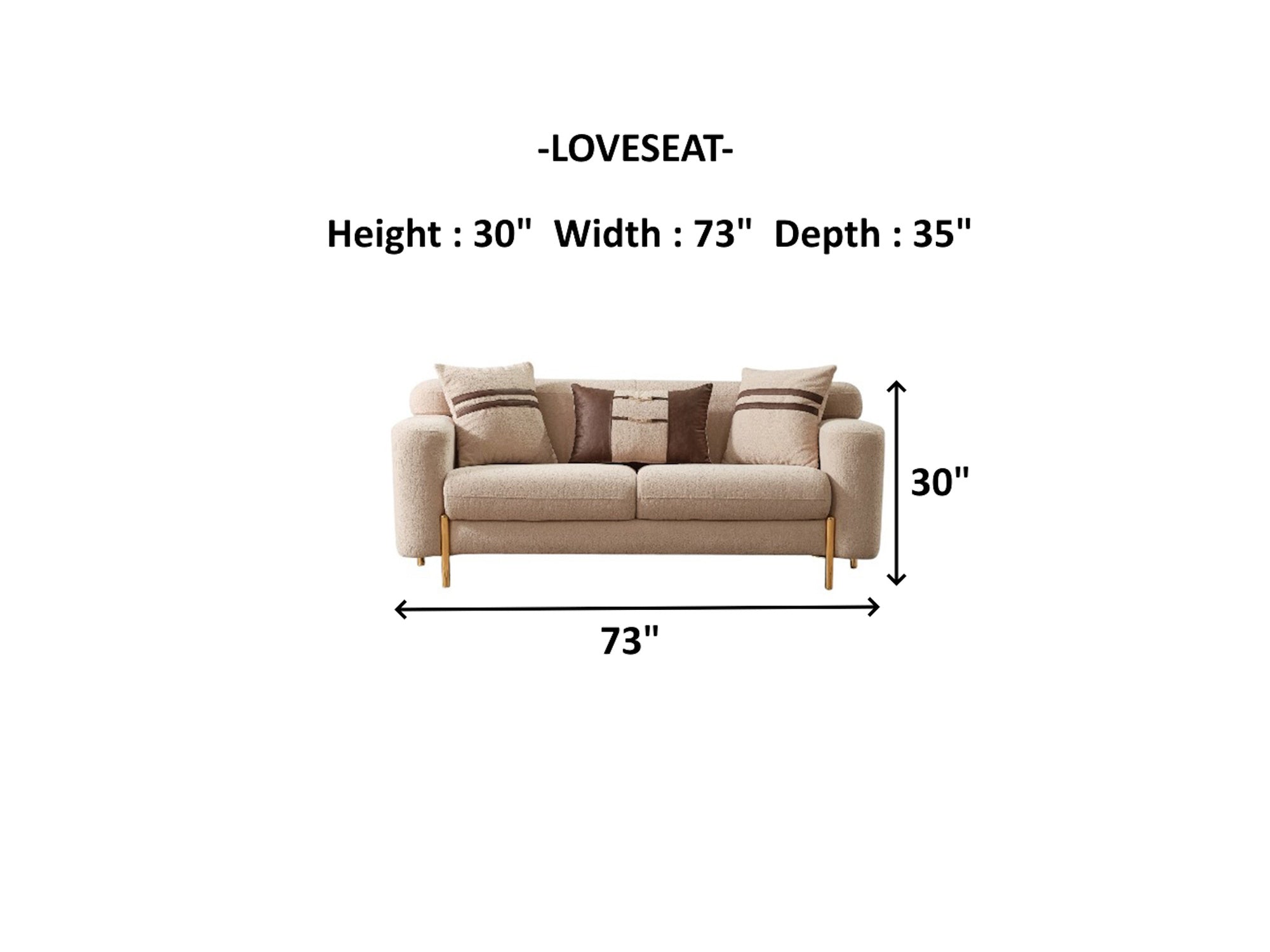 Shelby Stationary Livingroom (2 Sofa & 2 Chair) Beige