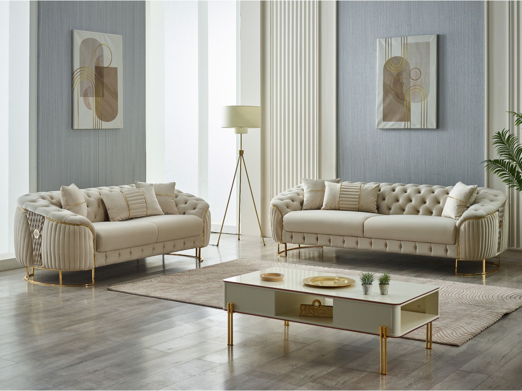 Lucas Stationary Sofa Cream