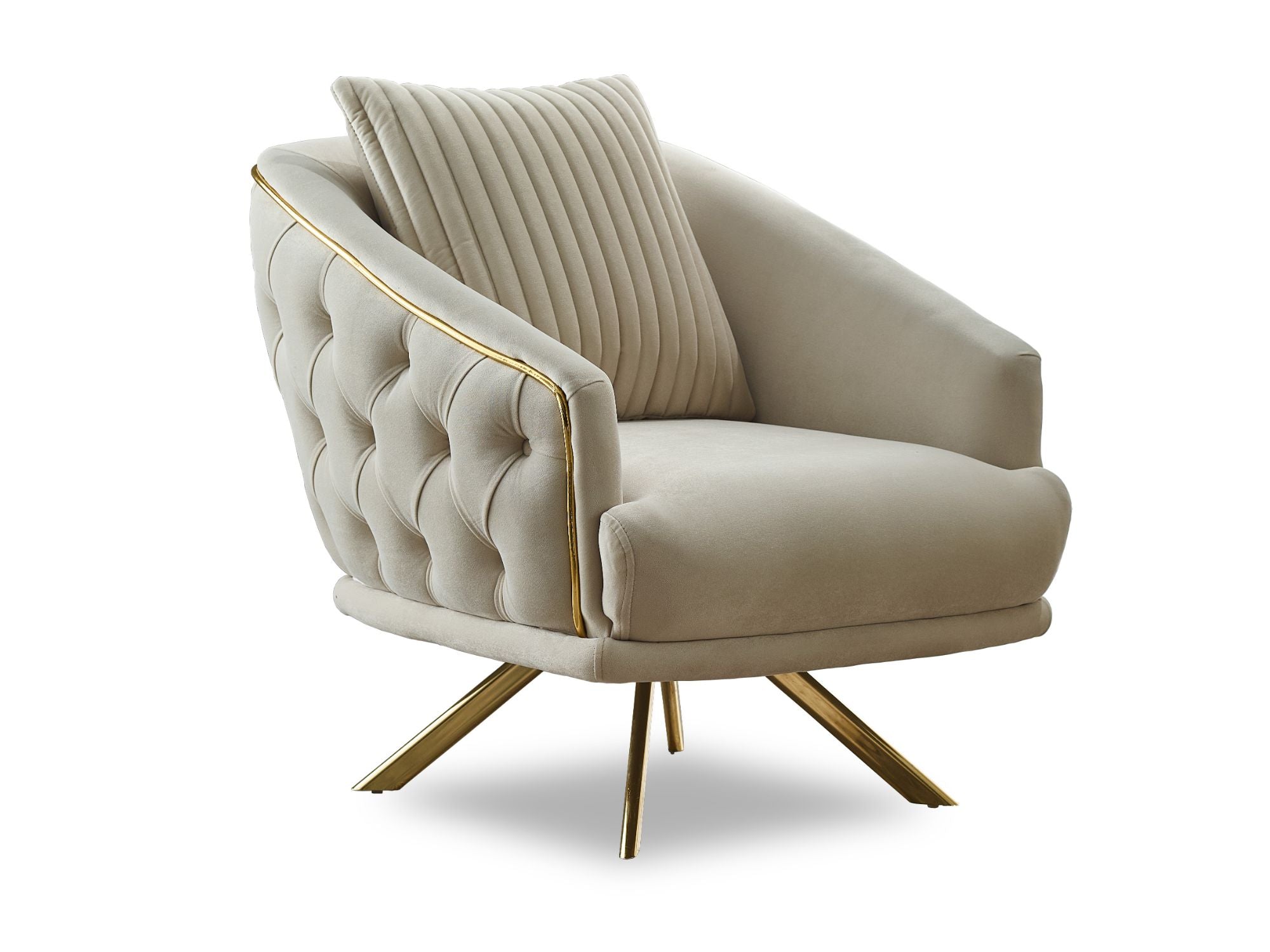 Lucas Stationary Livingroom (2 Sofa & 2 Chair) Cream