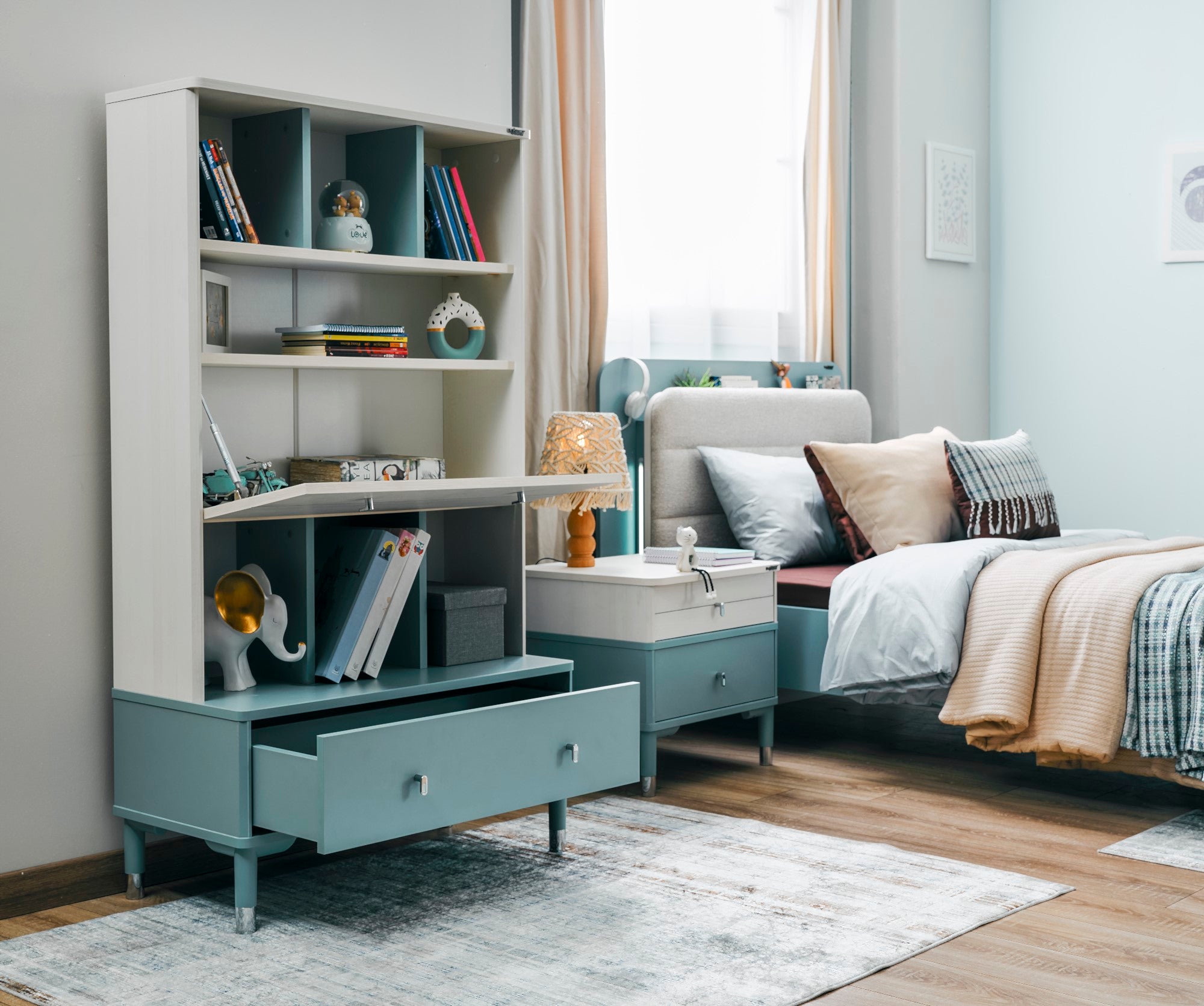 Marin Kids Room Set (Twin Bed & Study Desk & Nightstand)