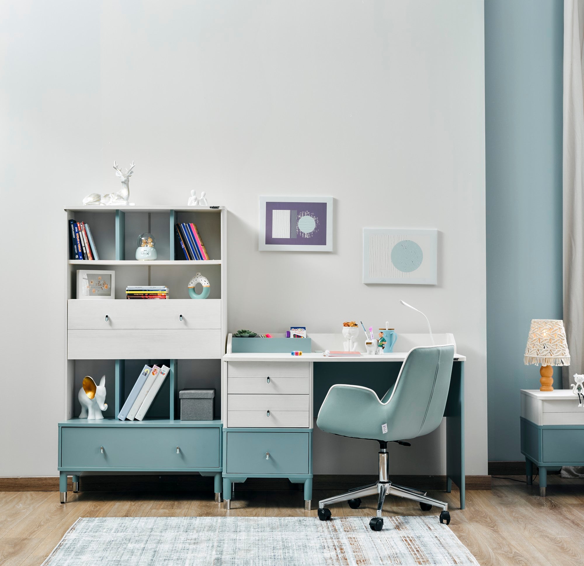 Marin Kids Room Set (Twin Bed & Study Desk & Nightstand)