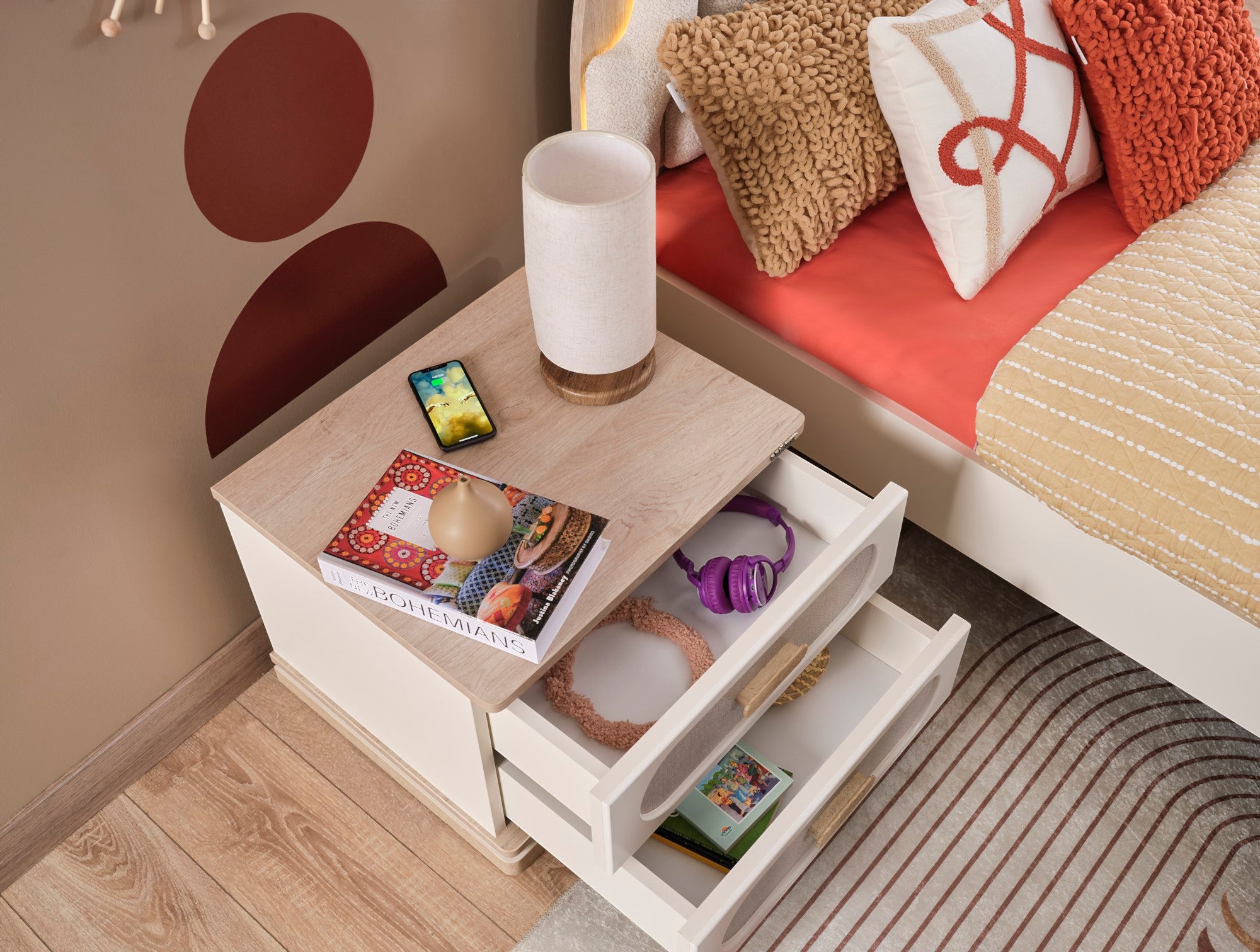 Mosso Kids Room Set (Twin Bed & Study Desk & Nightstand)