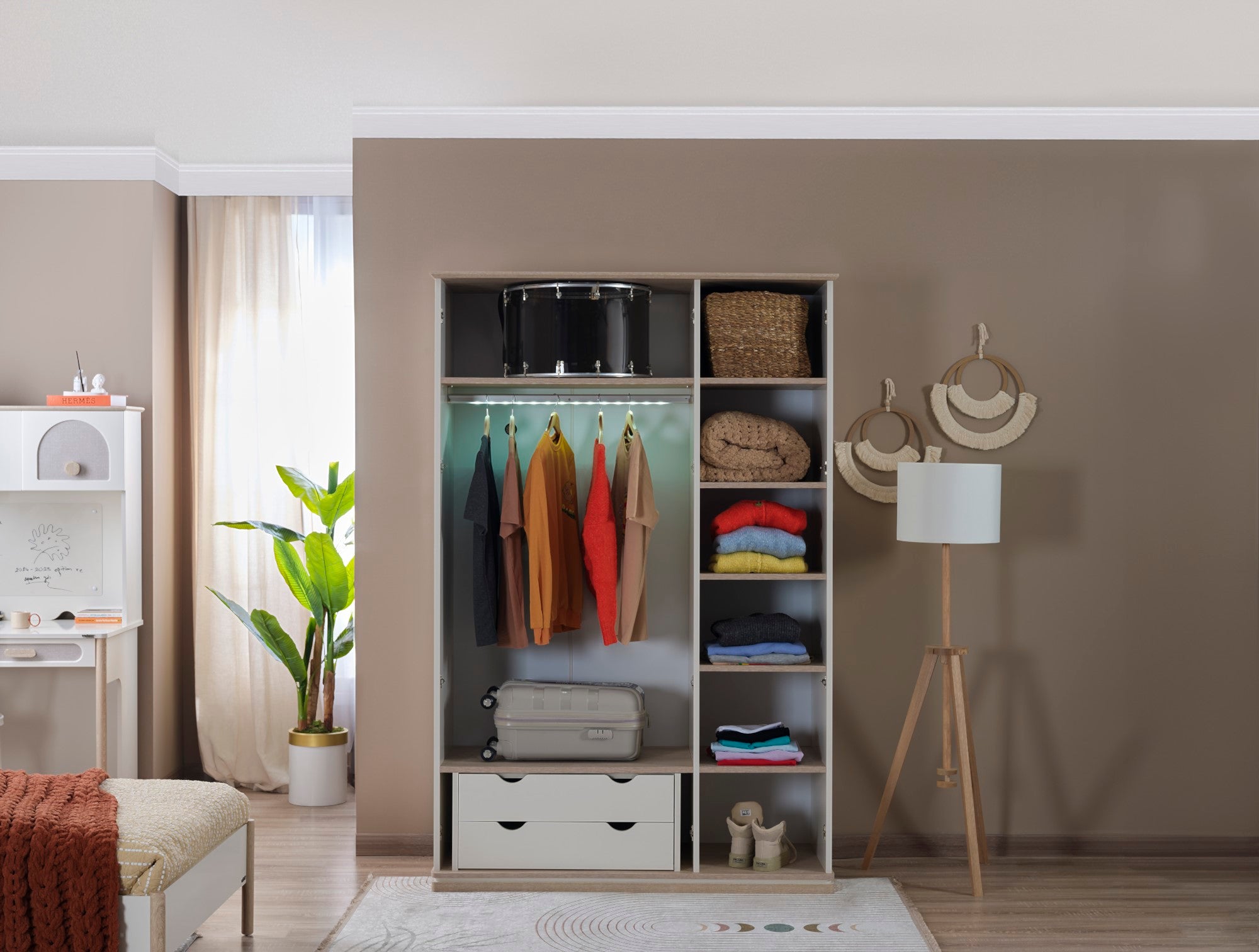 Mosso Kids Room Set (Twin Bed & Study Desk & Nightstand)