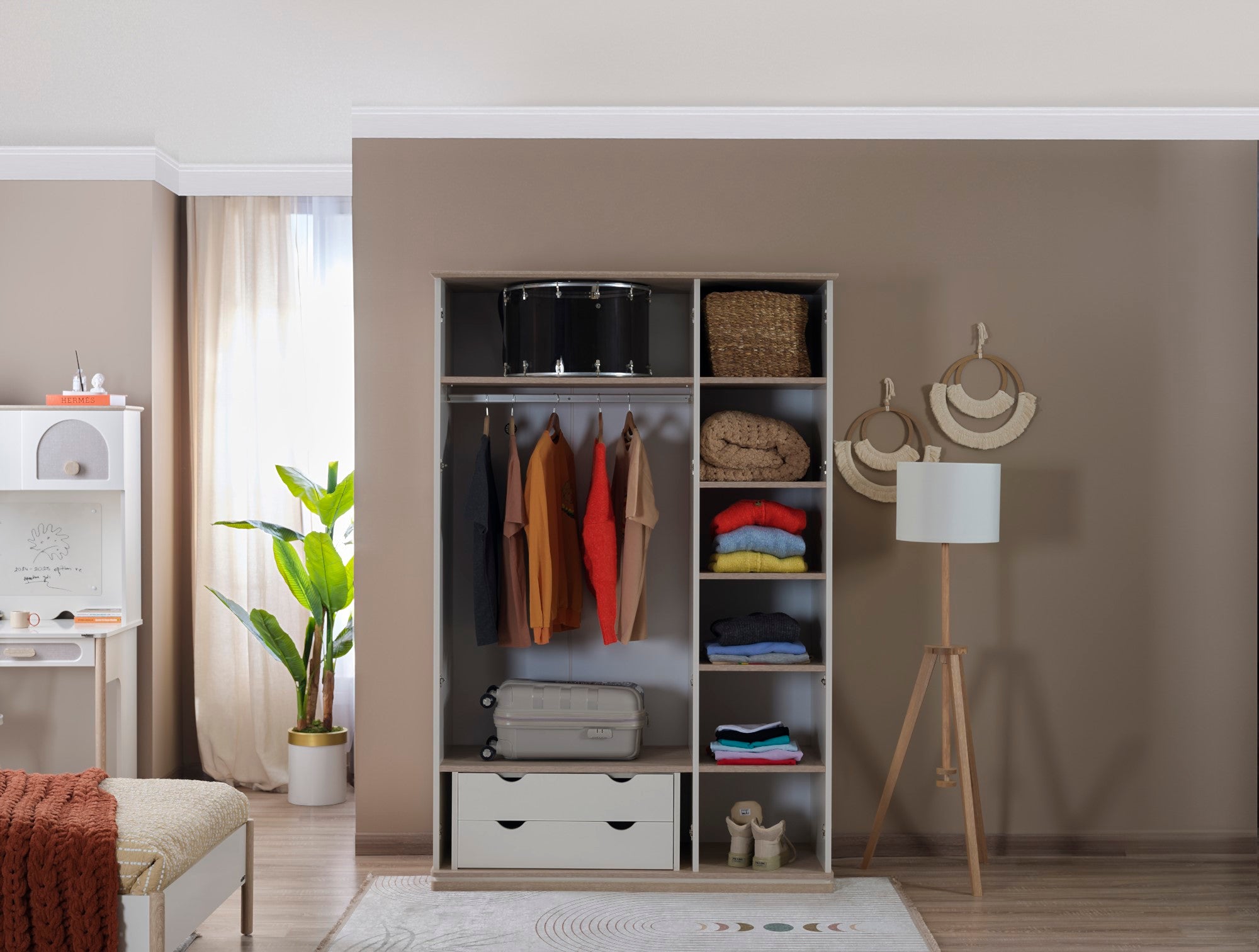 Mosso Kids Room Set (Twin Bed & Study Desk & Nightstand)