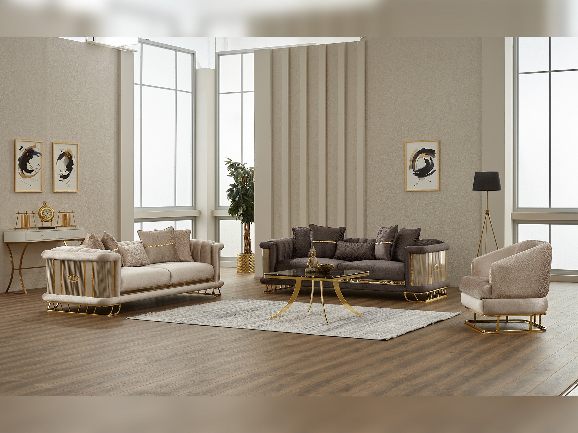 Majeste 3-pieces (Sofa & Loveseat & Chair) Livingroom Set