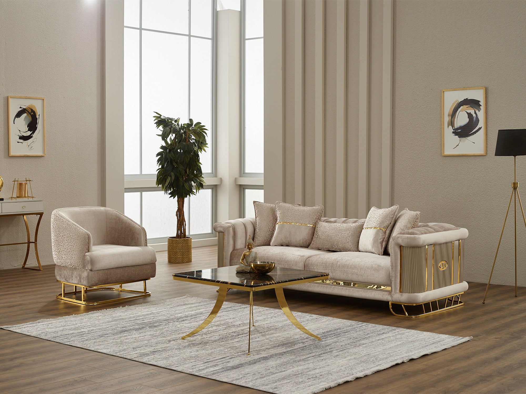 Majeste 3-pieces (Sofa & Loveseat & Chair) Livingroom Set