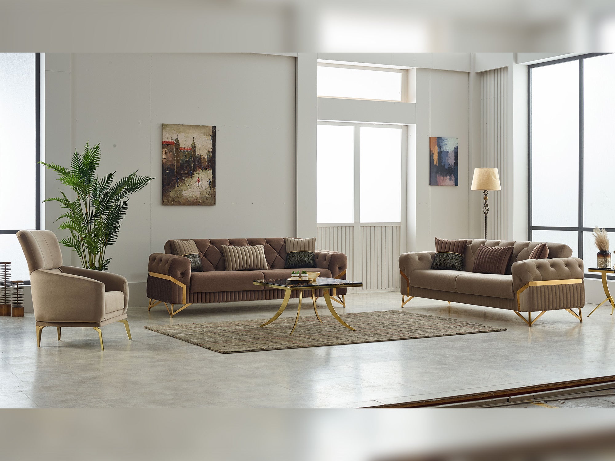 Marbella 3-pieces (Sofa & Loveseat & Chair) Livingroom